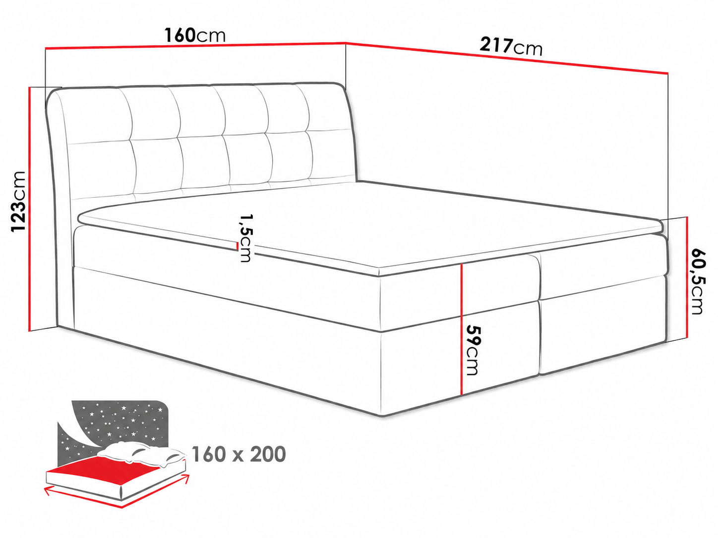 Pat boxspring Campania (Soft 033)