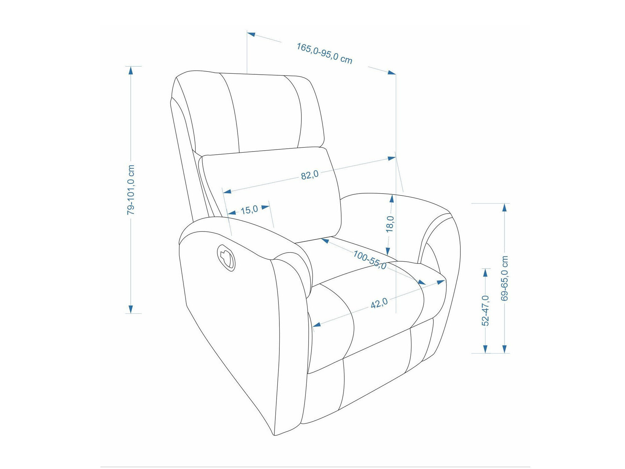 Fotoliu recliner Houston 2198 (Gri)