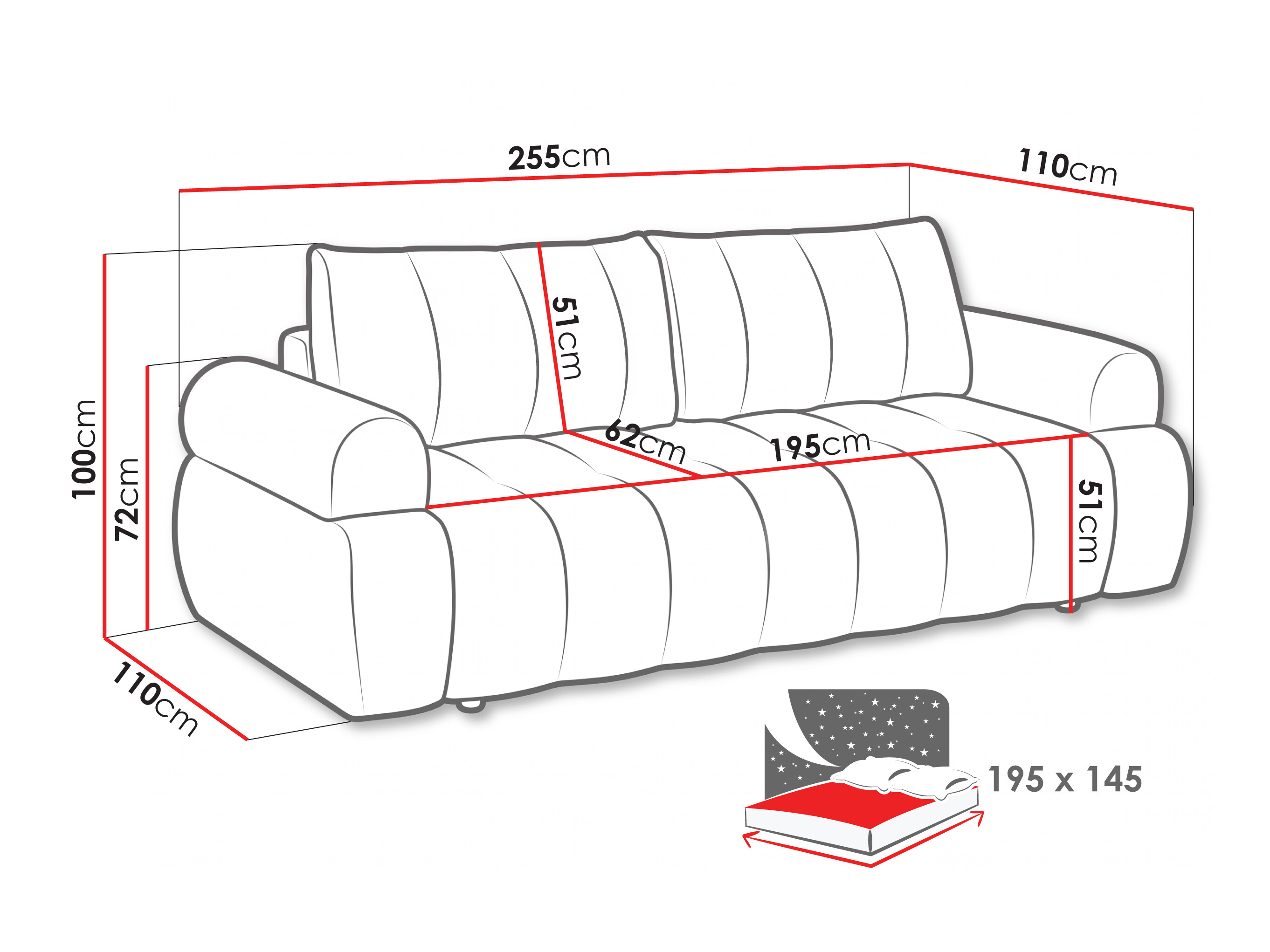 Canapea extensibilă Norman 128 (Kiara 856)