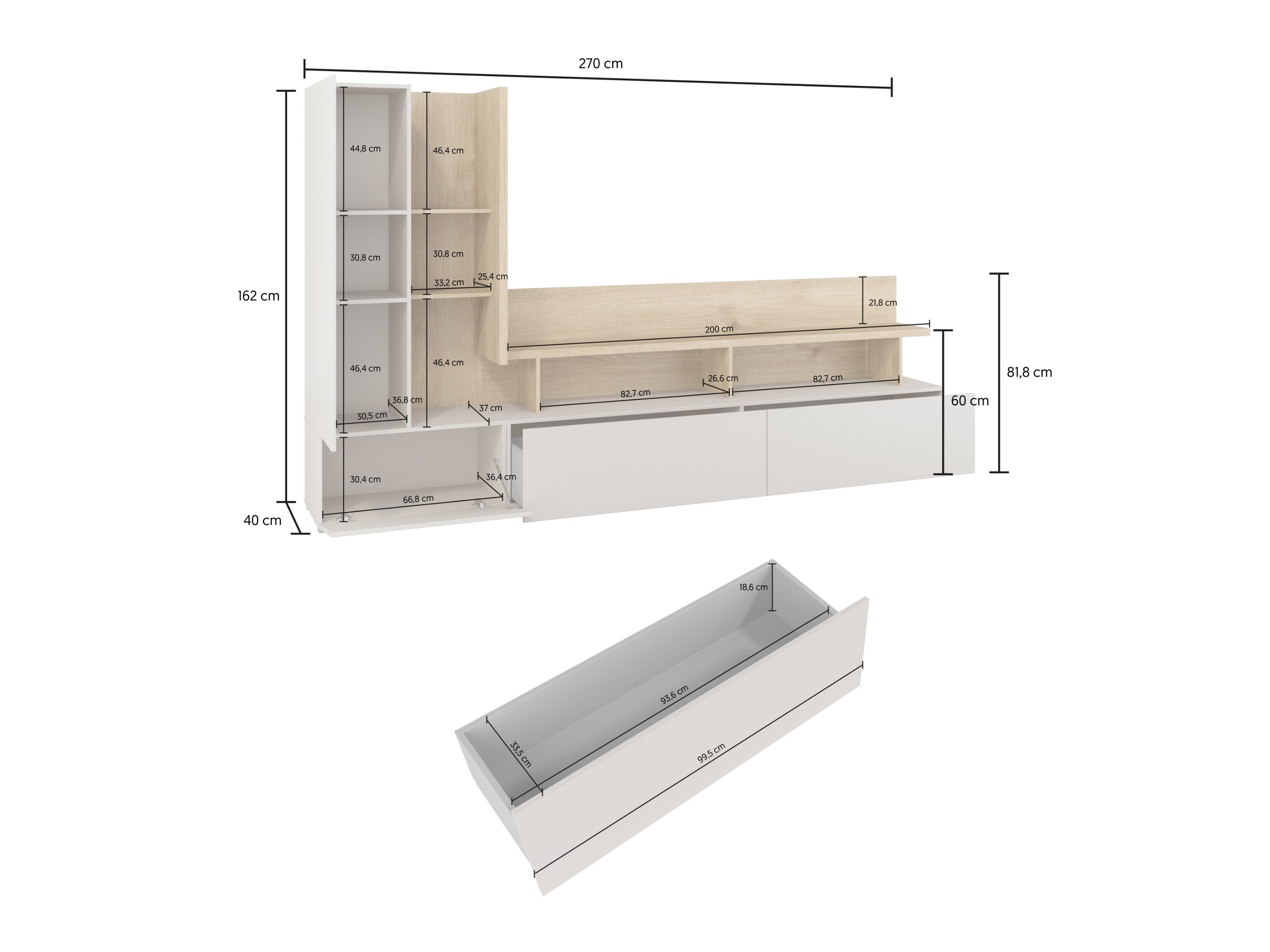 Set de living Virvele 103 (Cașmir + Stejar deschis)