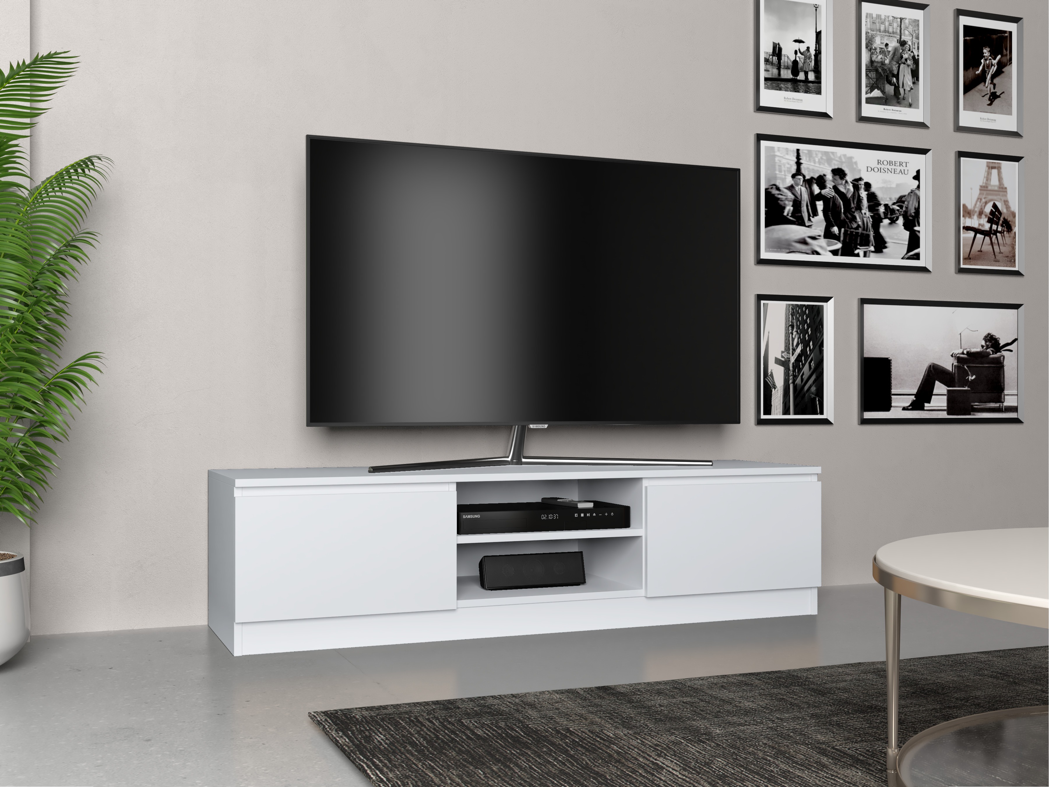 Comodă TV Elbvelu 125 (Alb)
