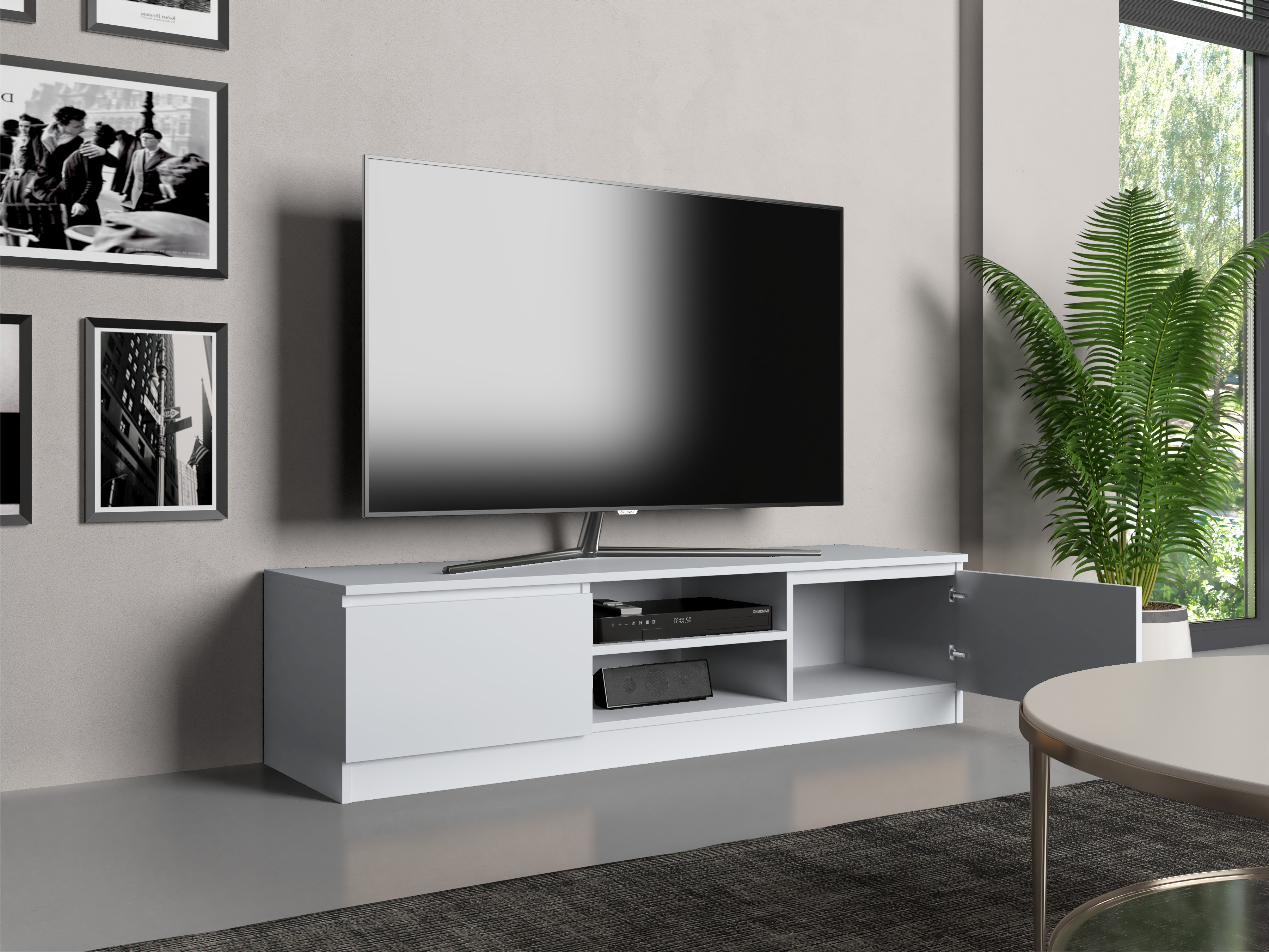 Comodă TV Elbvelu 125 (Alb)