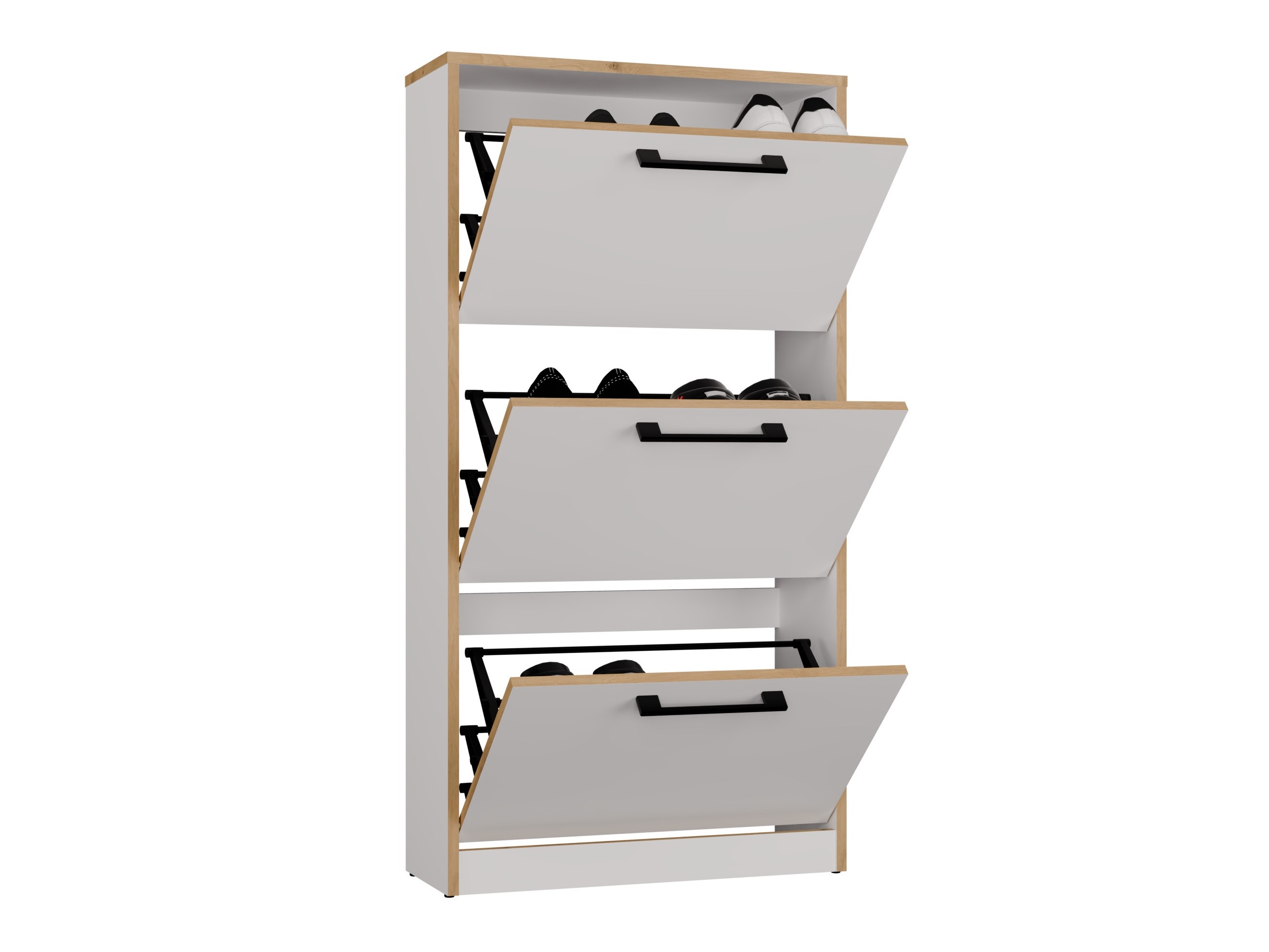 Dulap pantofi Mandeville 224 (Alb + Stejar artizan)