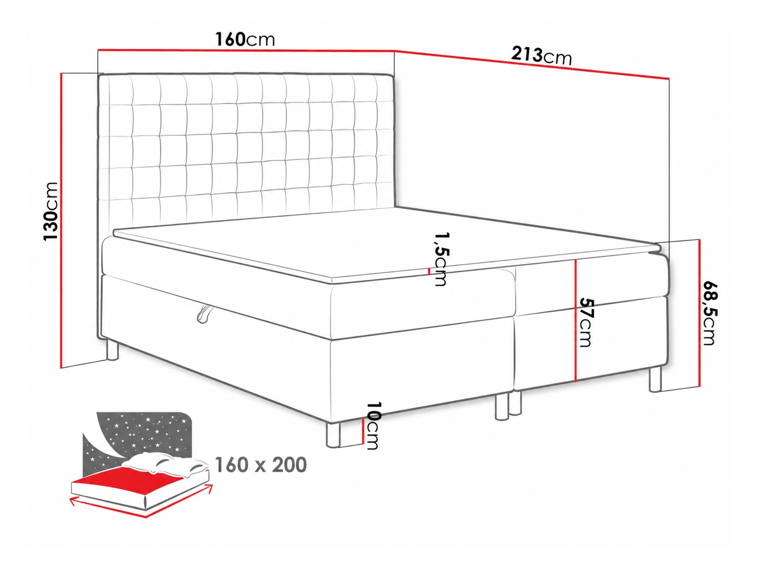 Pat boxspring Panis (Bristol 2458)