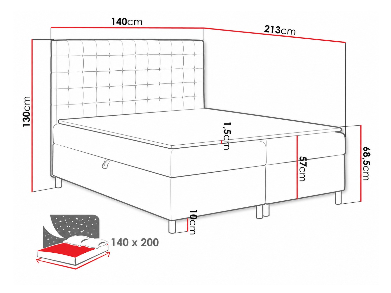 Pat boxspring Panis (Bristol 2458)