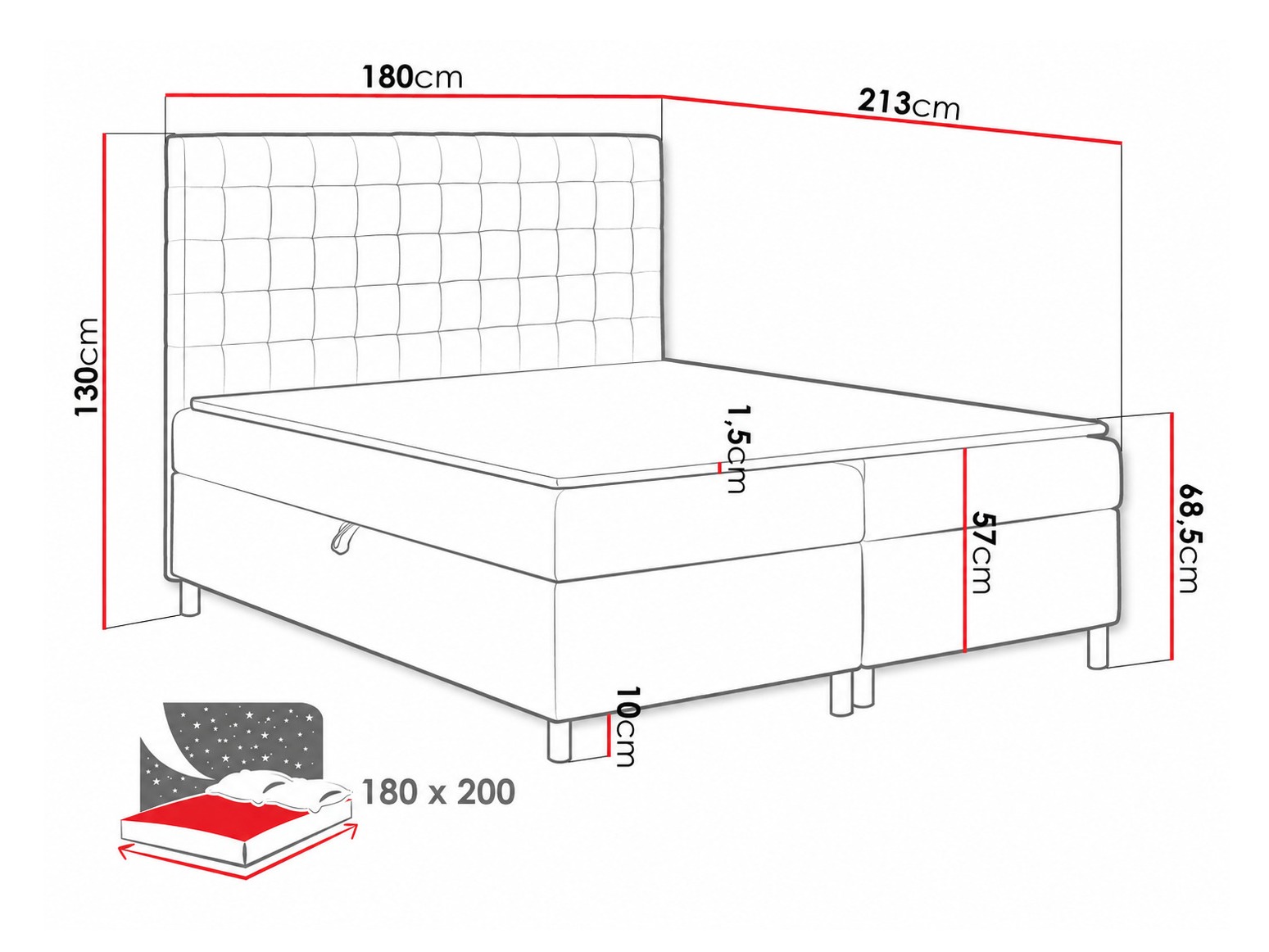 Pat boxspring Panis (Bristol 2458)