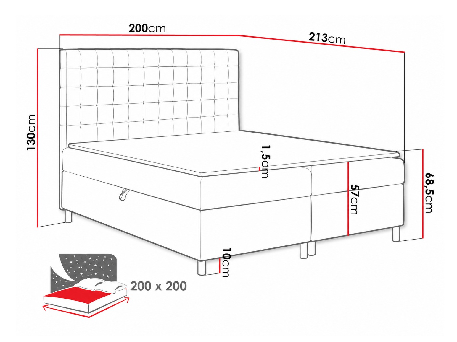 Pat boxspring Panis (Soft 017)