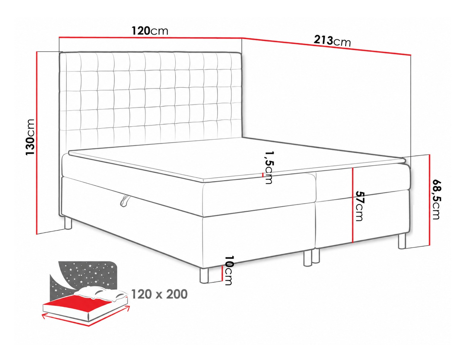 Pat boxspring Panis (Soft 017)