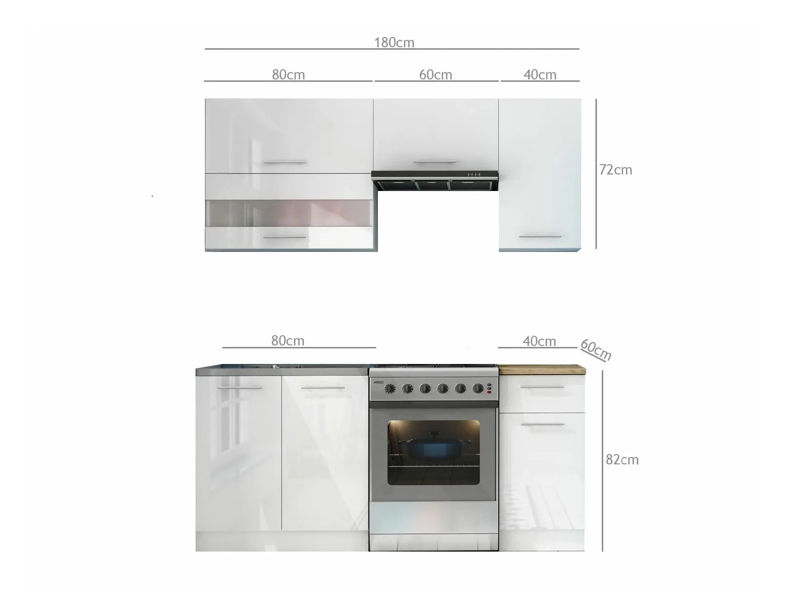 Set de bucătărie modular Tiffa Grey 100