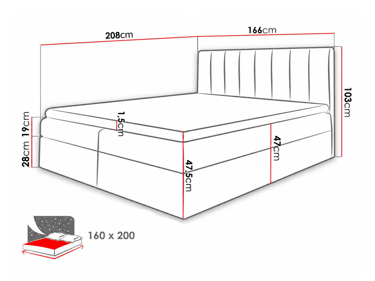 Pat boxspring Culina (Soft 011 + Ikar 01)