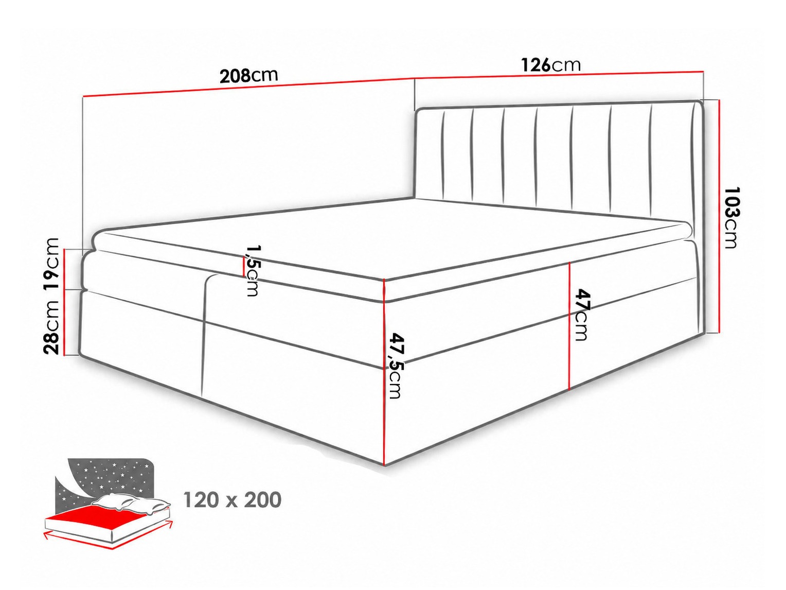 Pat boxspring Culina (Soft 017 + Spirit 13)
