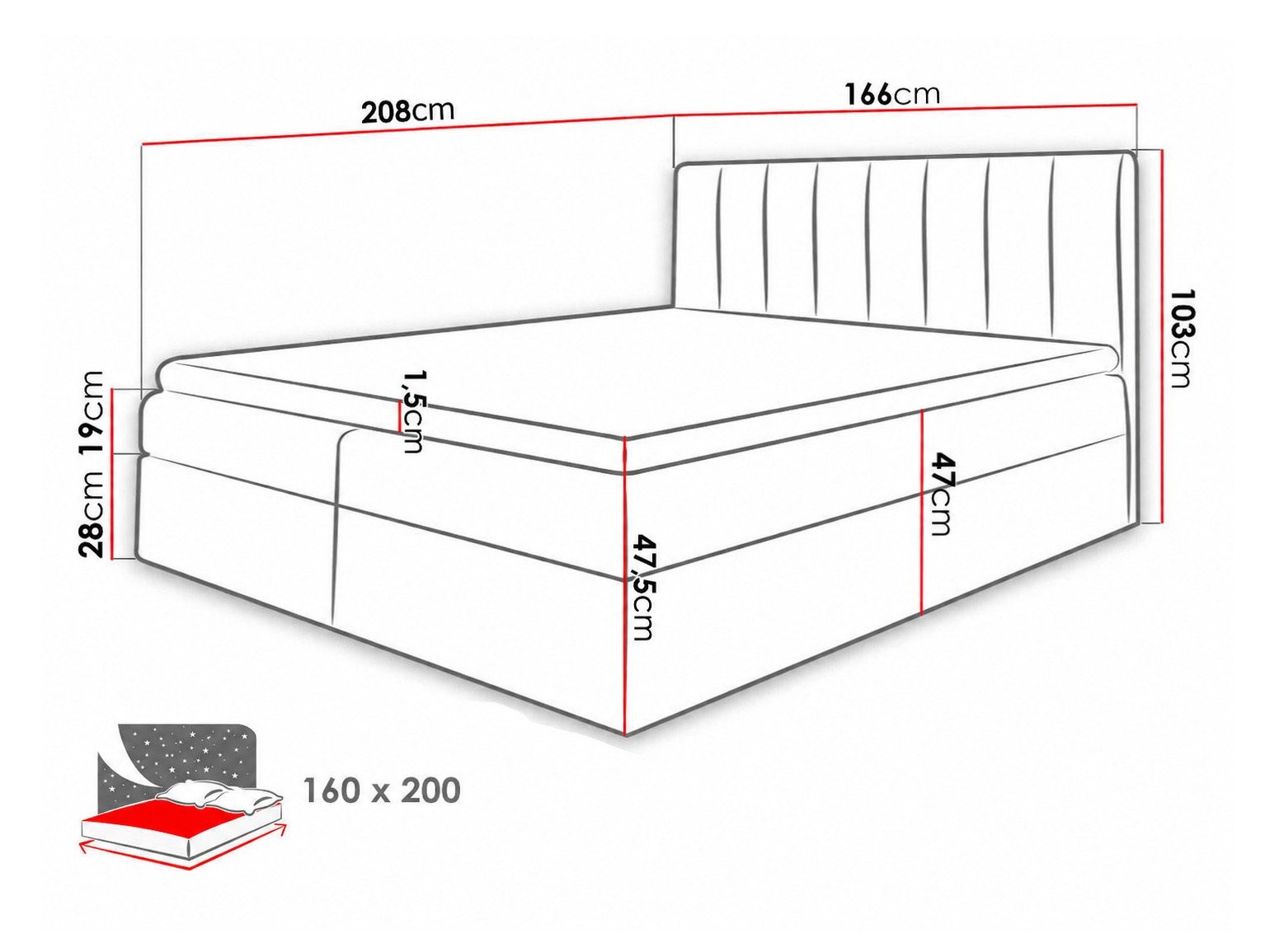 Pat boxspring Culina (Soft 017 + Spirit 13)