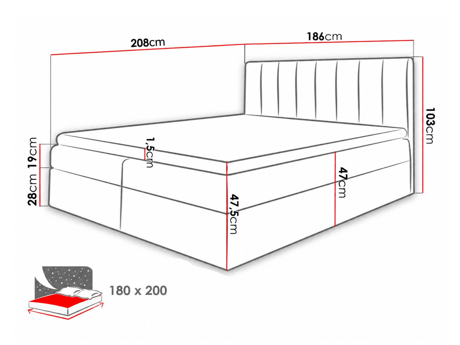 Pat boxspring Culina (Soft 017 + Spirit 13)