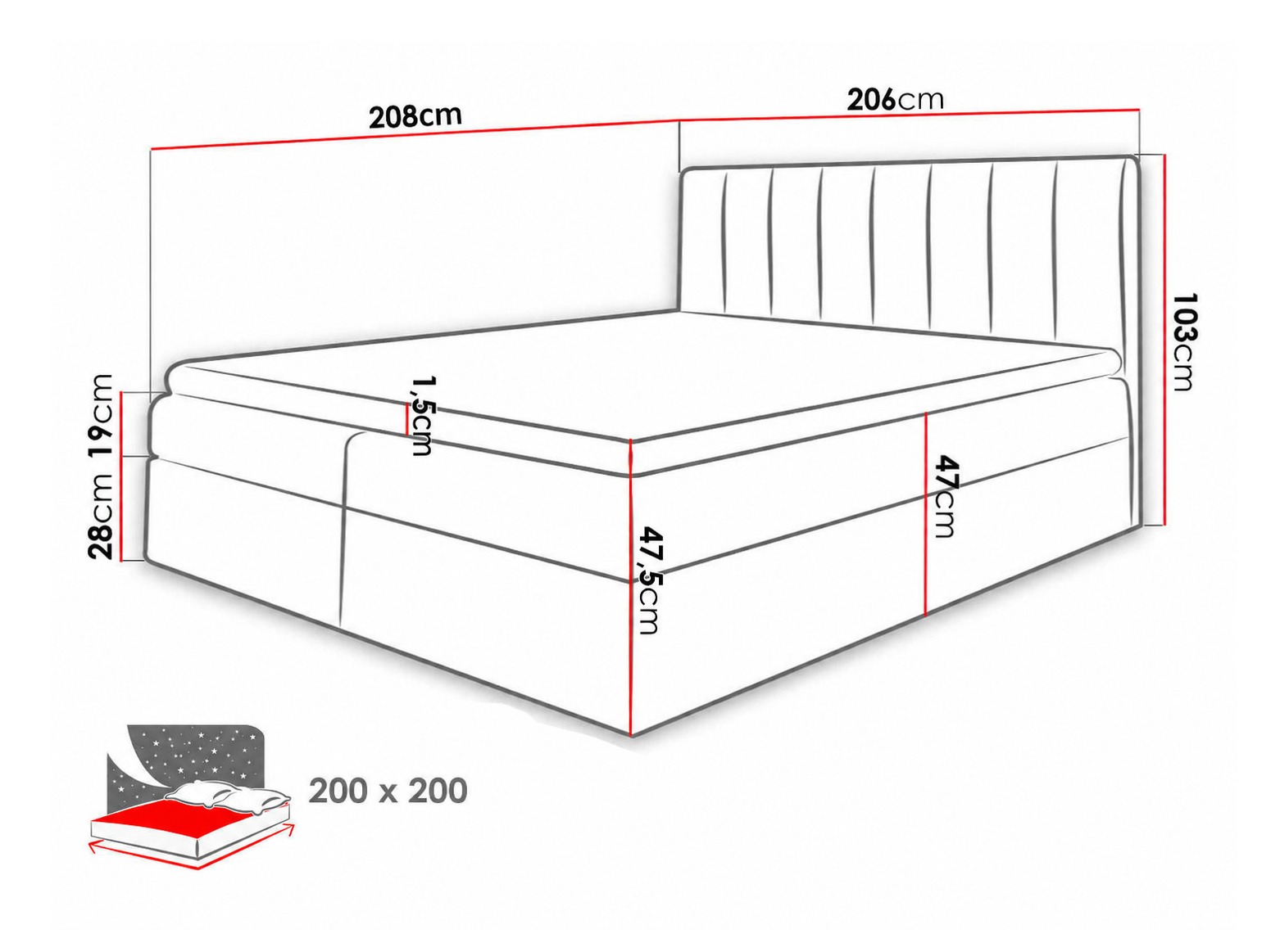 Pat boxspring Culina (Soft 017 + Spirit 13)
