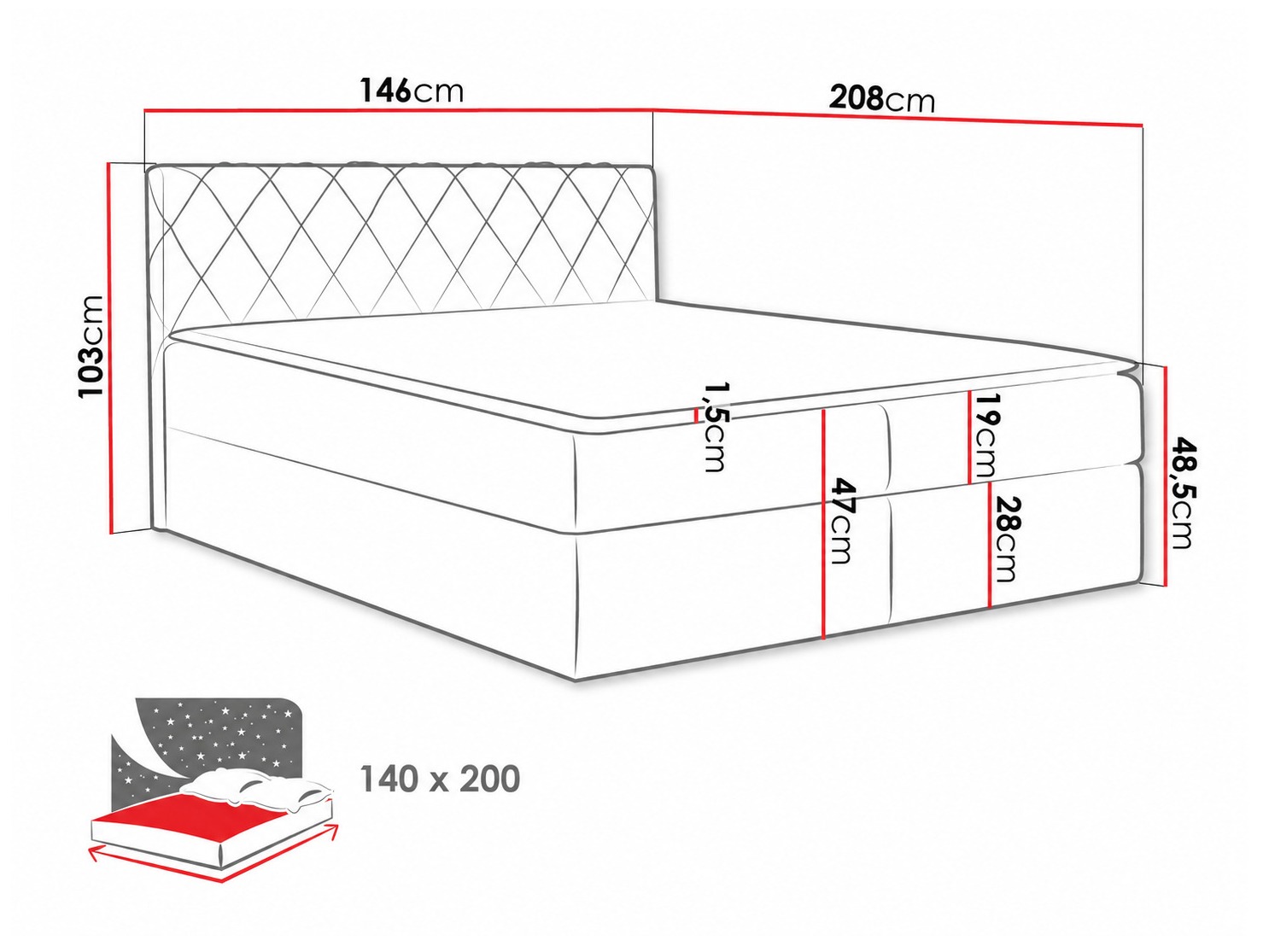 Pat boxspring Genus (Velluto 10)