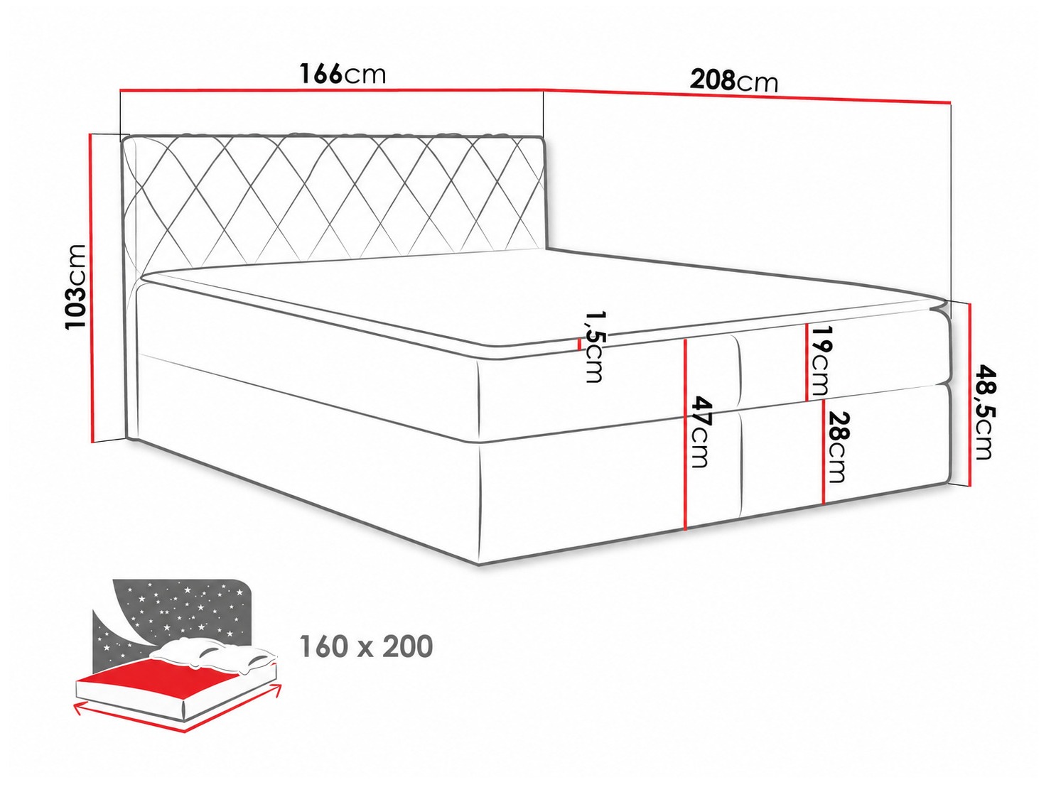 Pat boxspring Genus (Velluto 10)