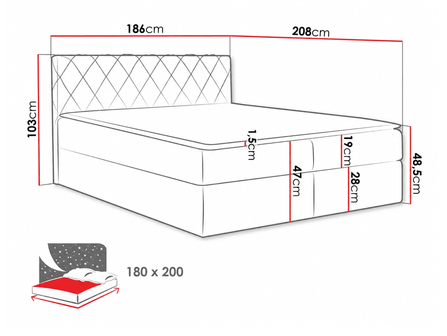 Pat boxspring Genus (Velluto 10)