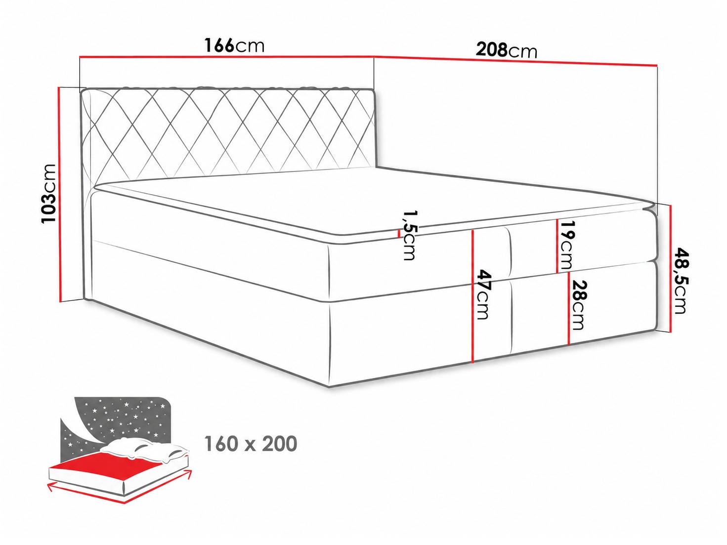 Pat boxspring Genus (Velluto 16)