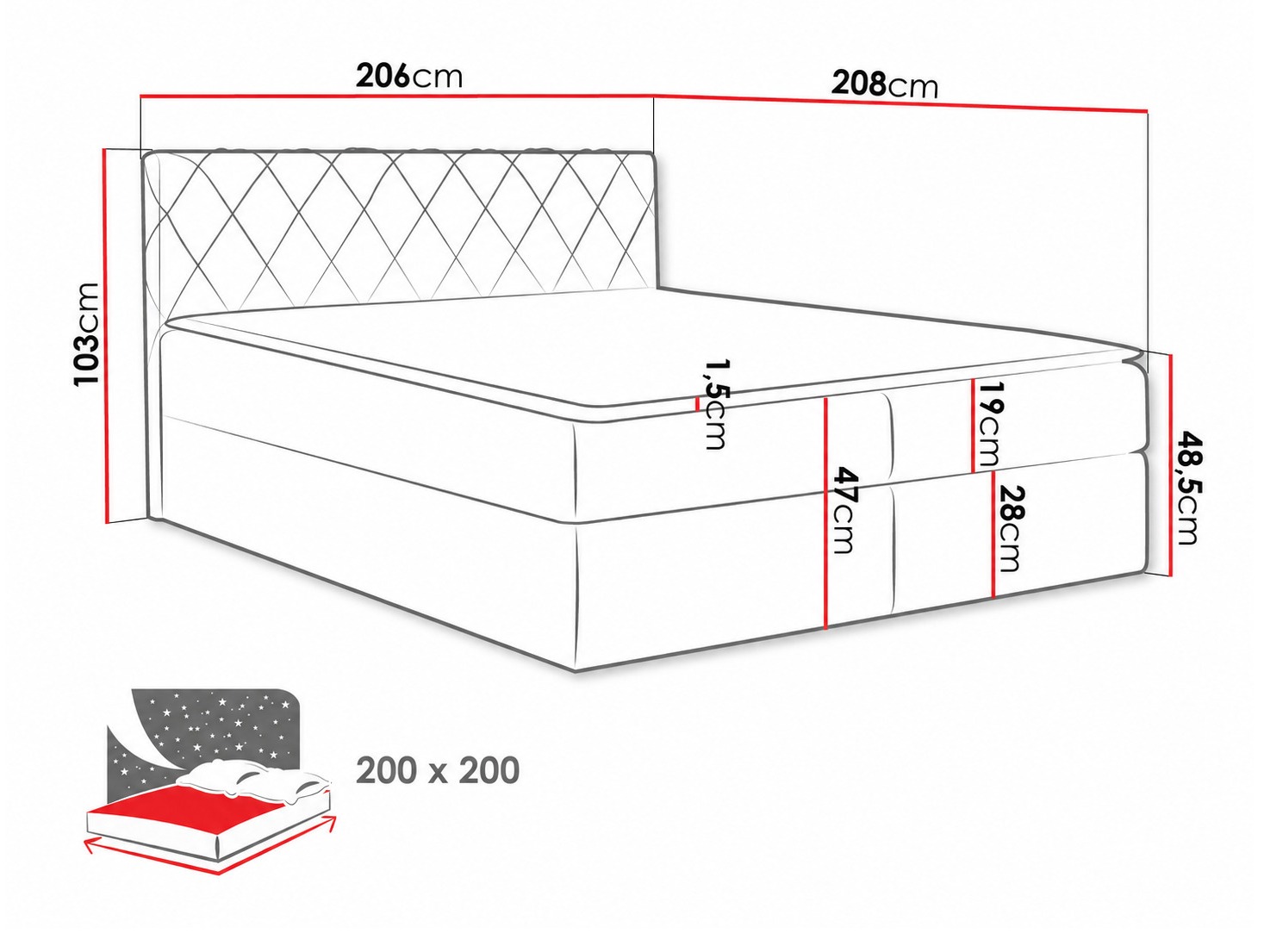 Pat boxspring Genus (Velluto 16)