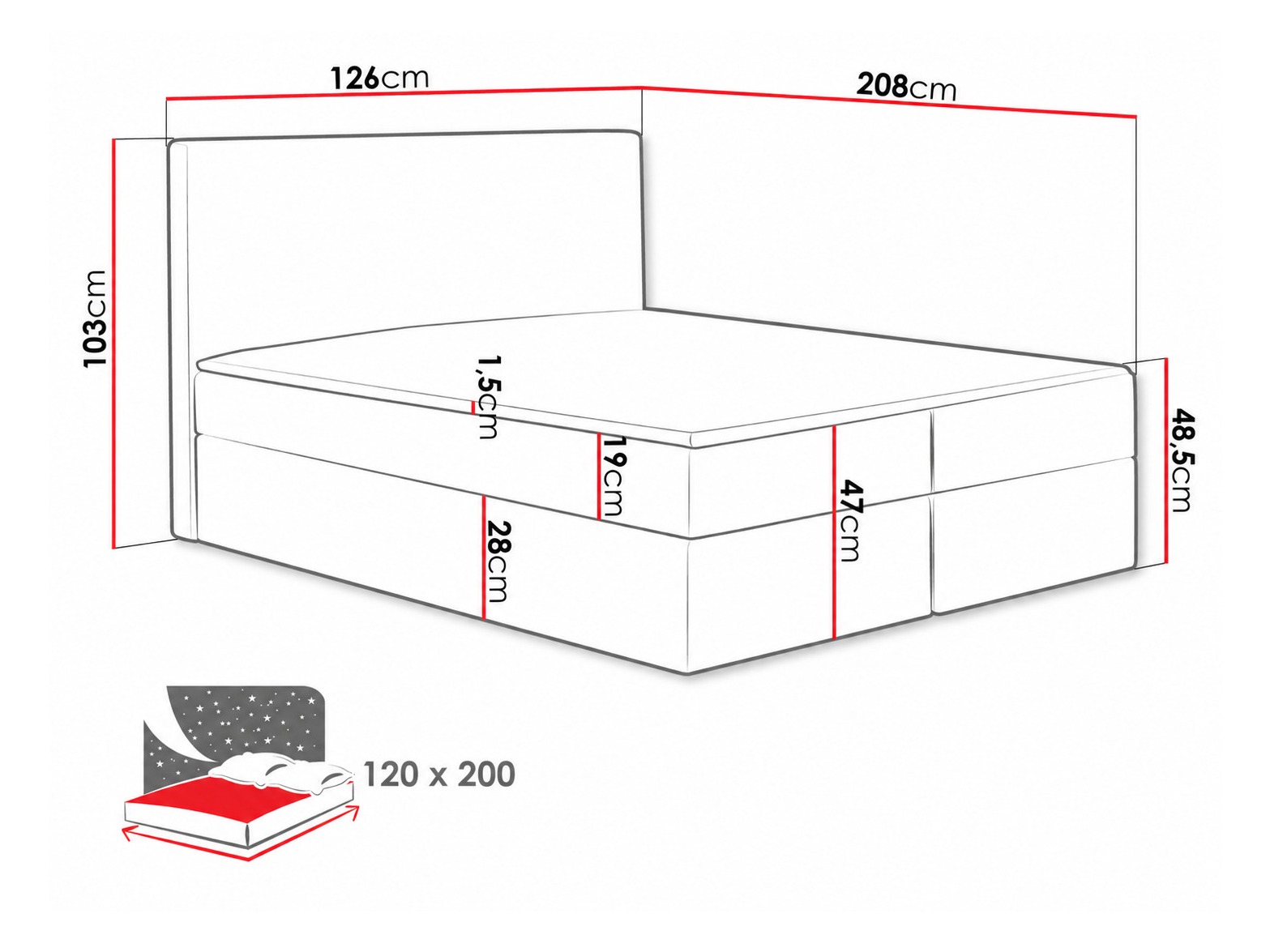 Pat boxspring Nix (Velluto 10)