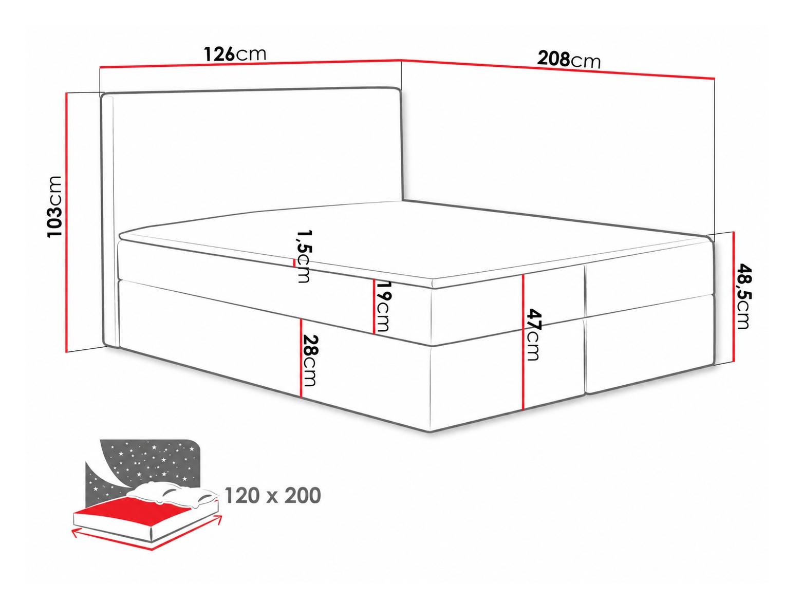 Pat boxspring Nix (Velluto 11)
