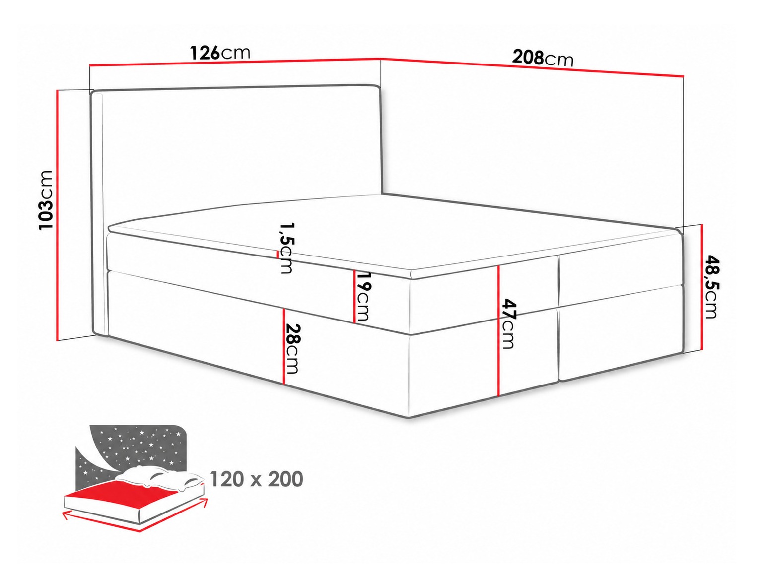 Pat boxspring Nix (Velluto 16)