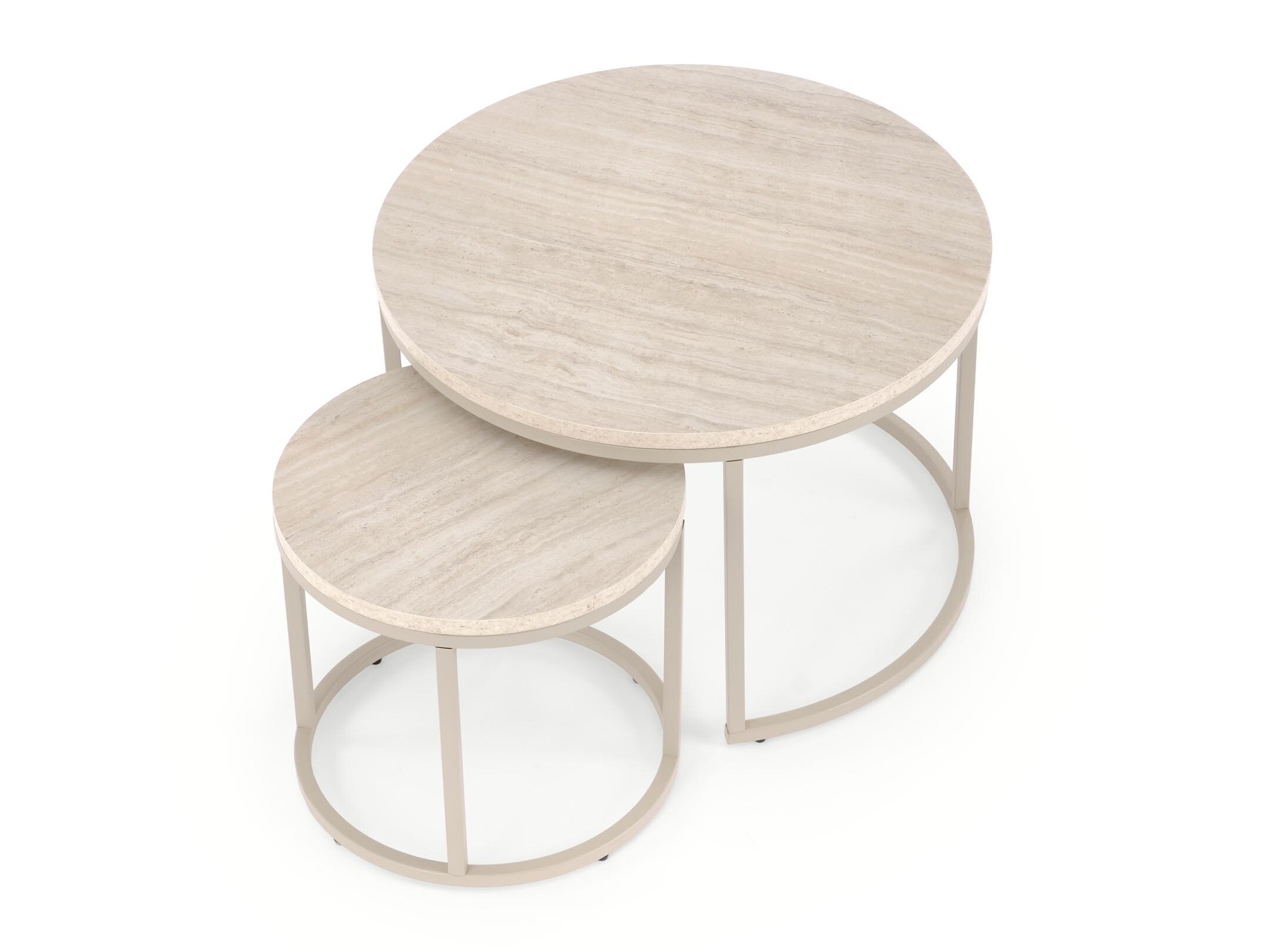 Set de măsuțe de cafea Houston 2213 (Travertin ușor + Cașmir)