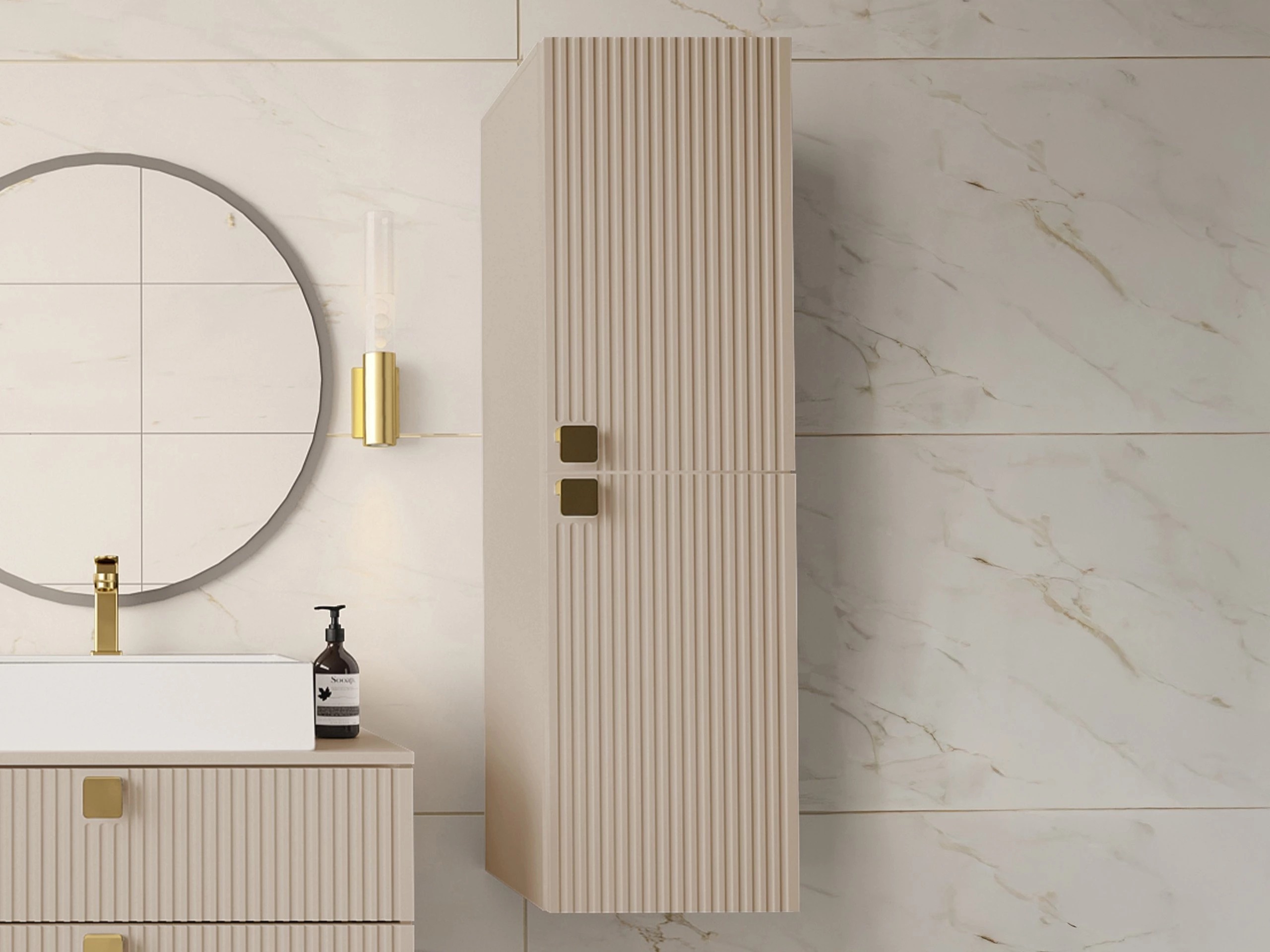 Cabinet de baie suspendat Panium (Maro deschis)