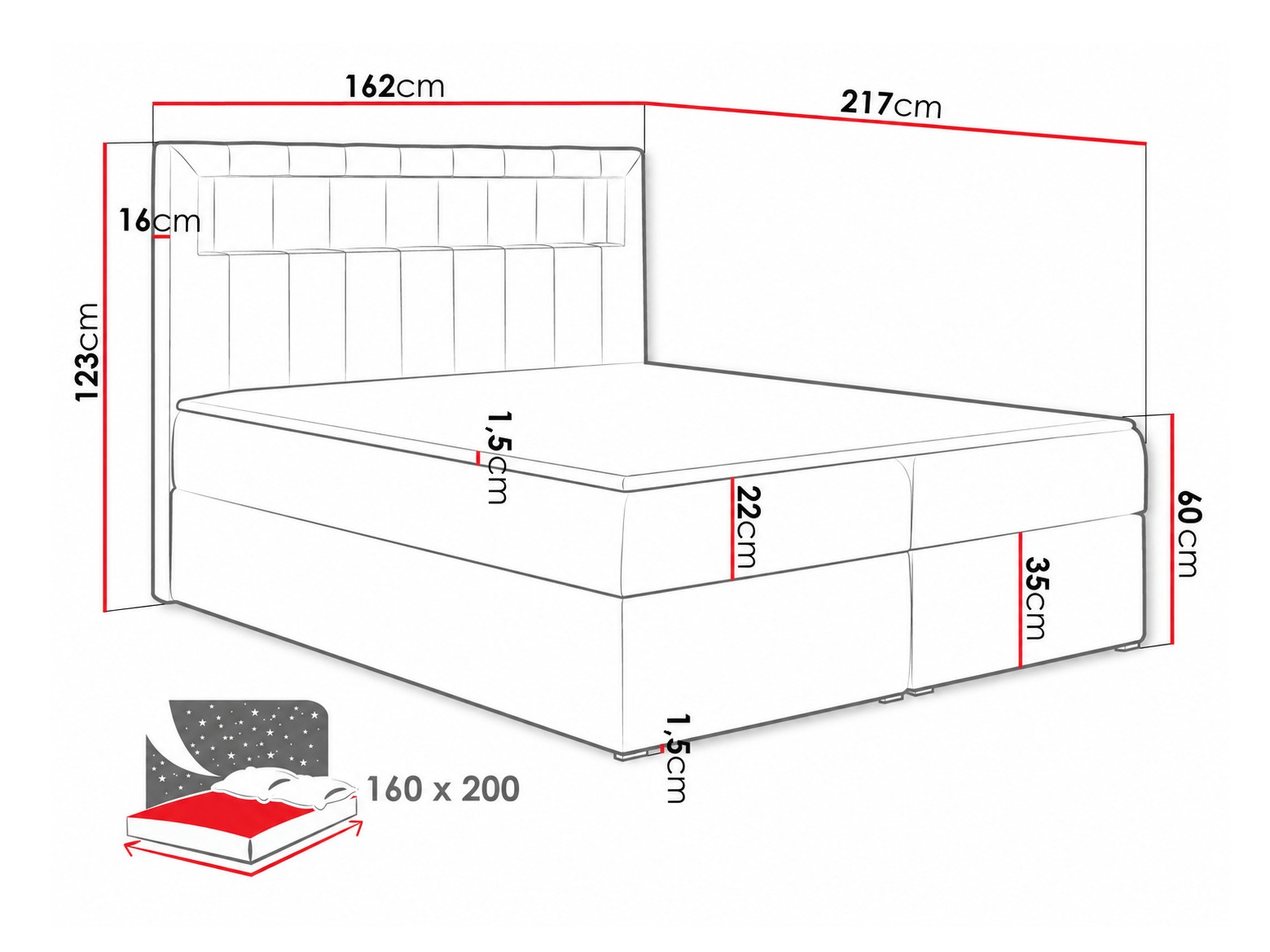 Pat boxspring Pomum (Magic Velvet 2217)