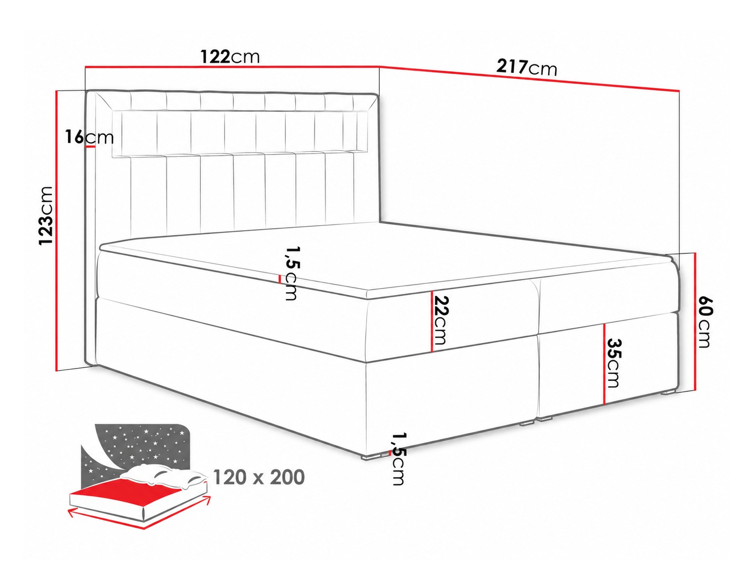 Pat boxspring Pomum (Magic Velvet 2225)