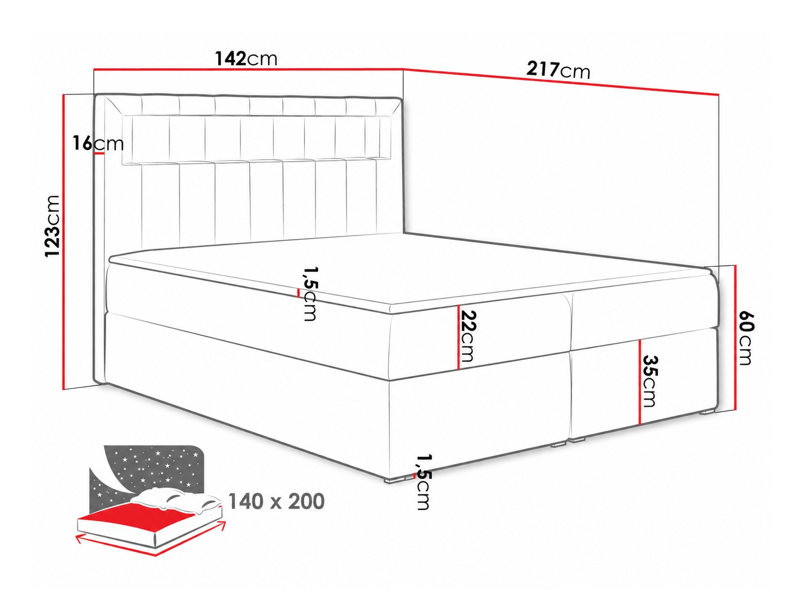 Pat boxspring Pomum (Magic Velvet 2225)