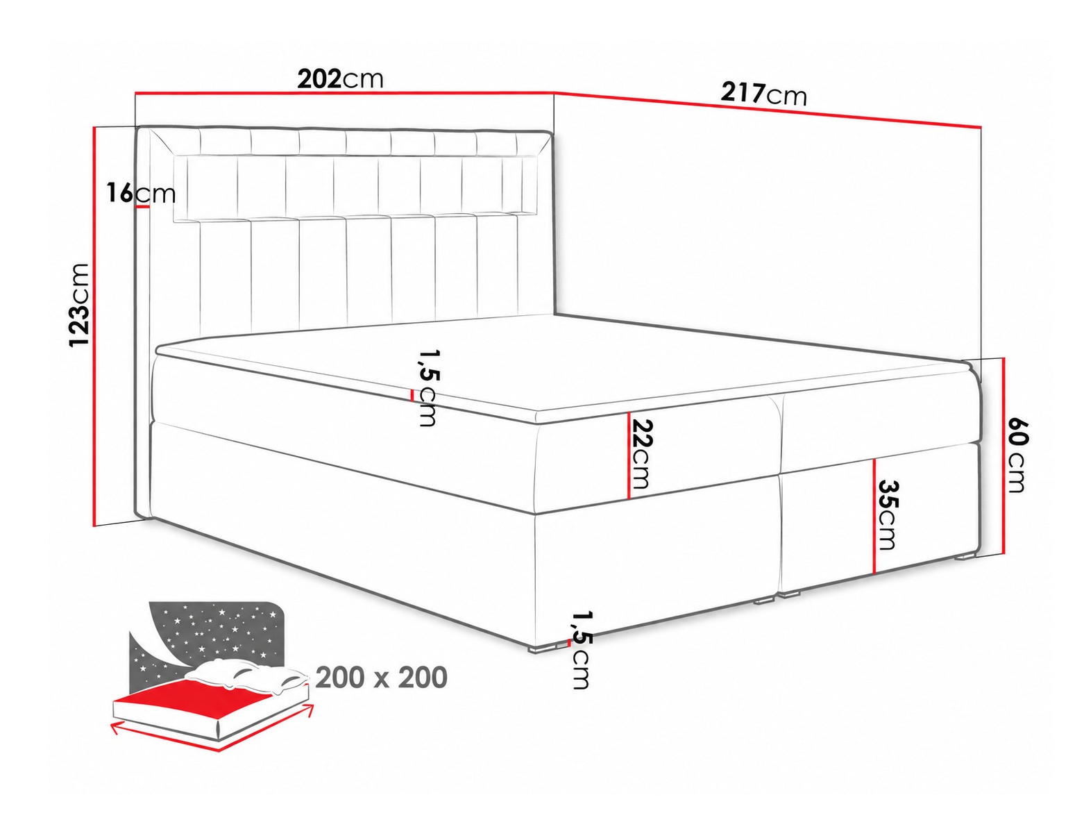 Pat boxspring Pomum (Magic Velvet 2225)