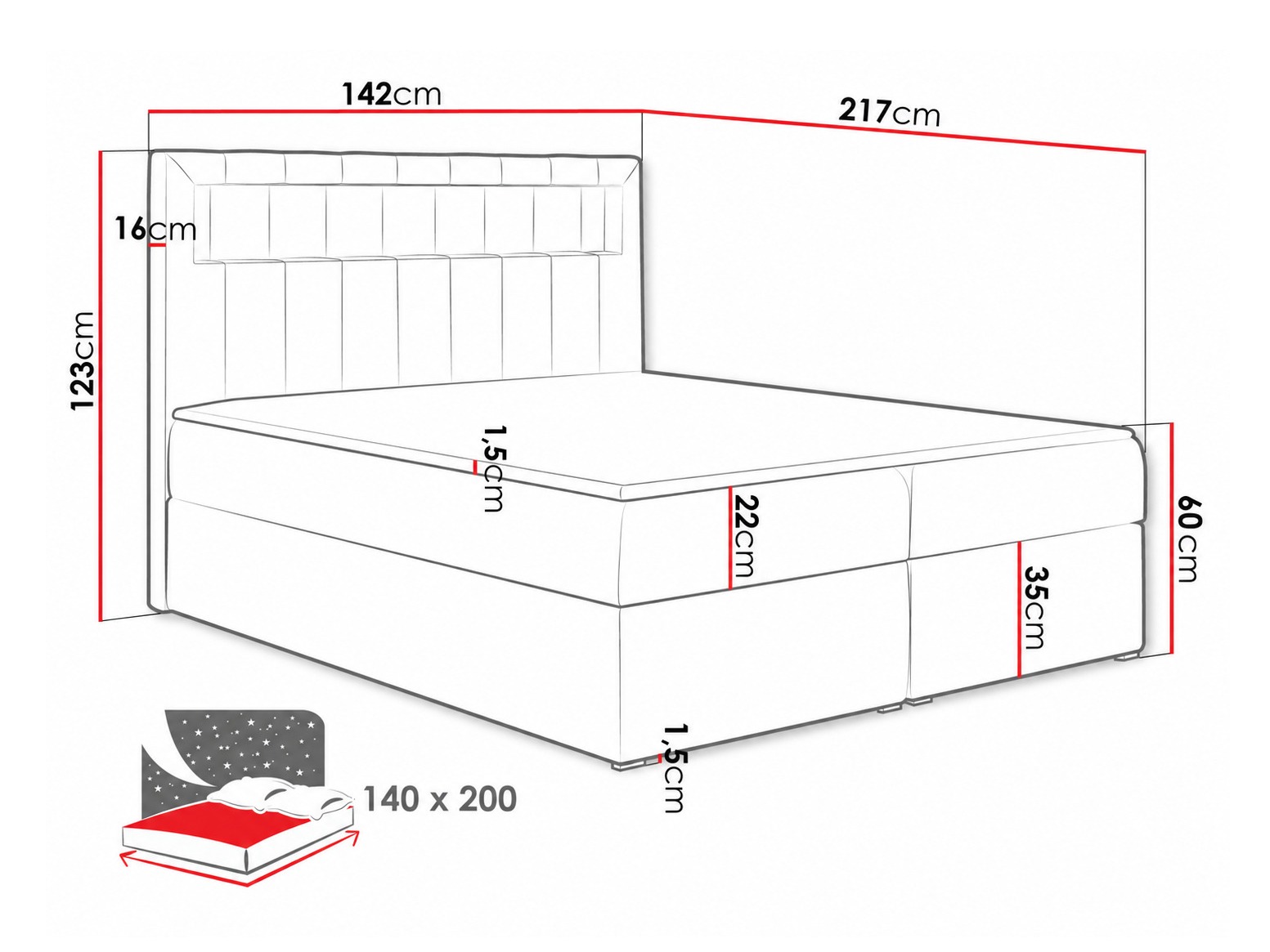 Pat boxspring Pomum (Soft 011)