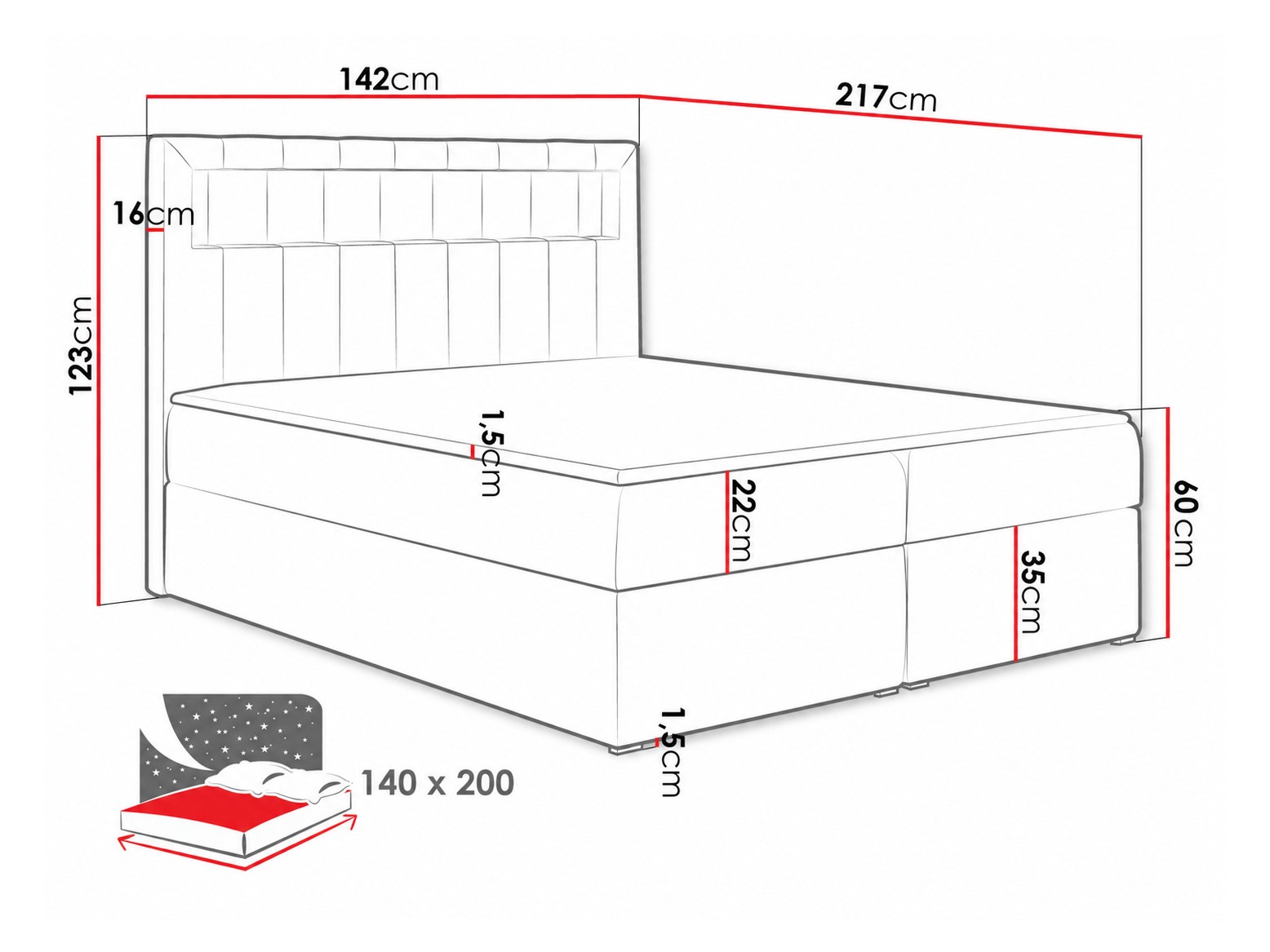 Pat boxspring Pomum (Soft 017)
