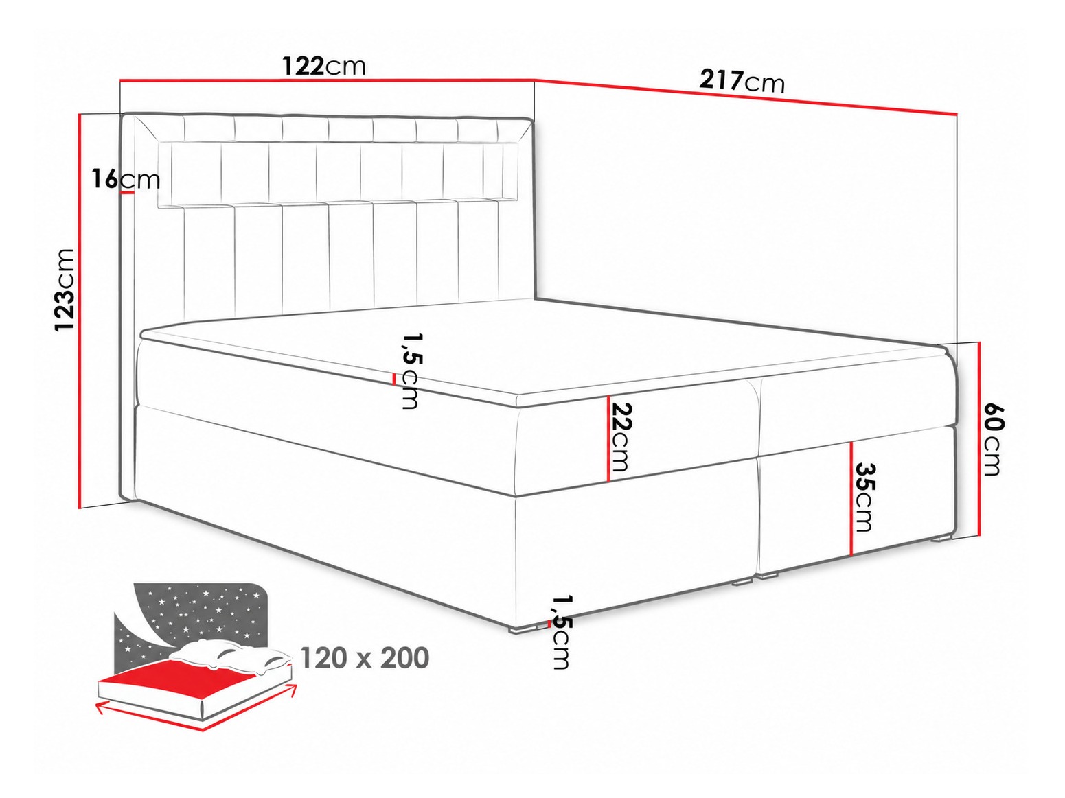 Pat boxspring Pomum (Soft 029)