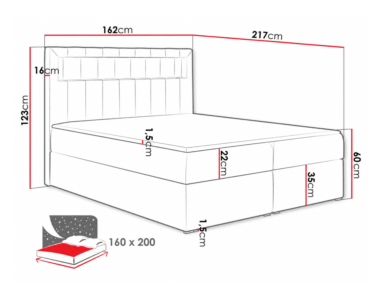 Pat boxspring Pomum (Soft 033)