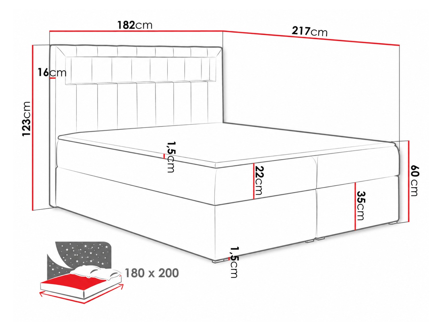 Pat boxspring Pomum (Soft 033)