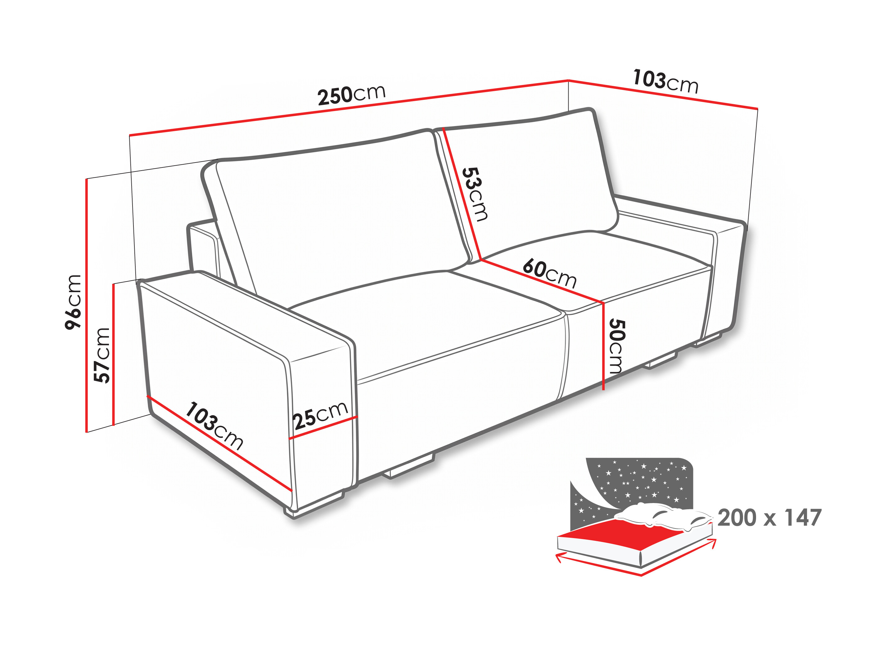 Canapea extensibilă Lufkin 156 (Lincoln 86)