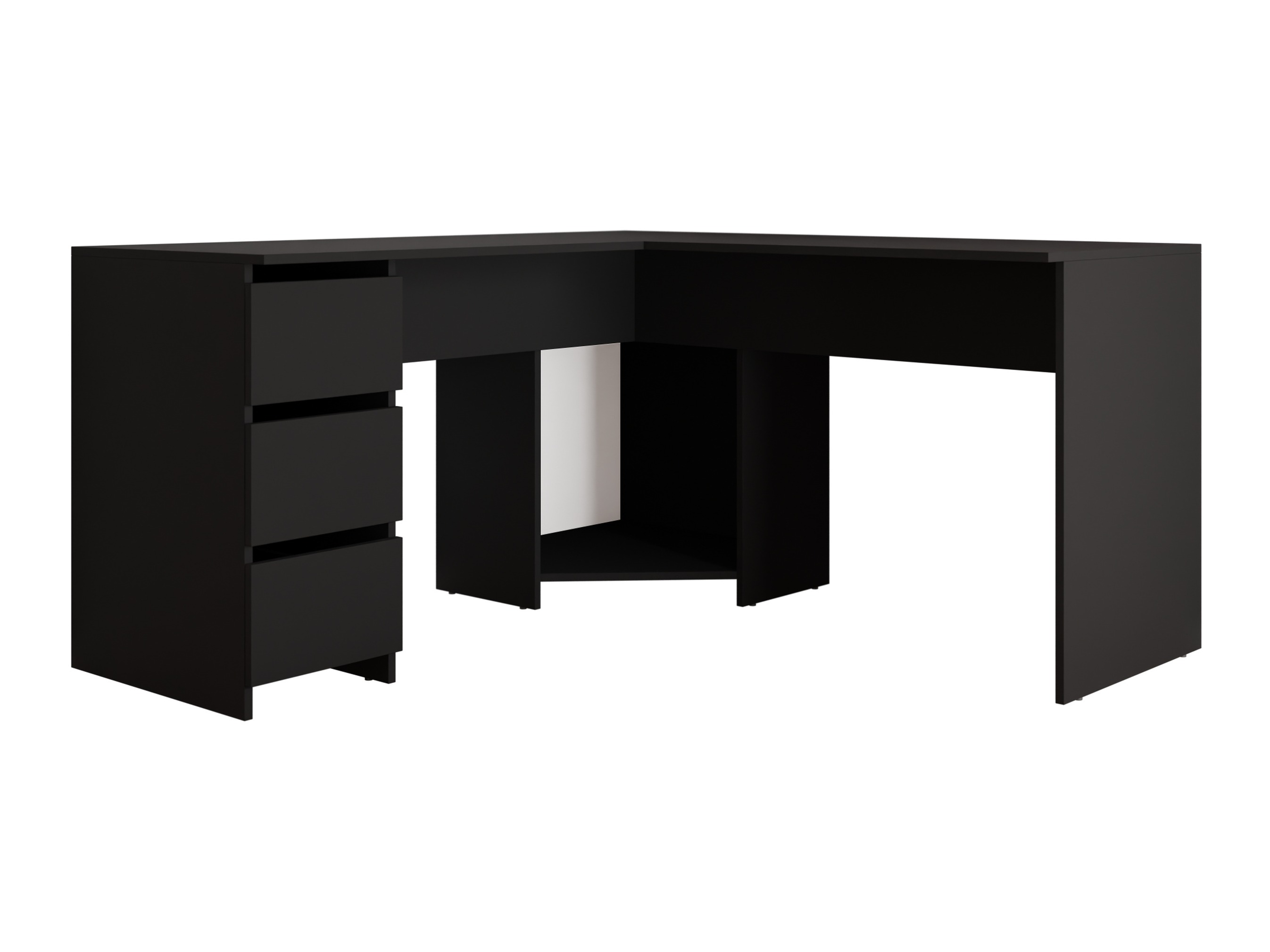 Birou de colt Comfivo Insuler (Negru)