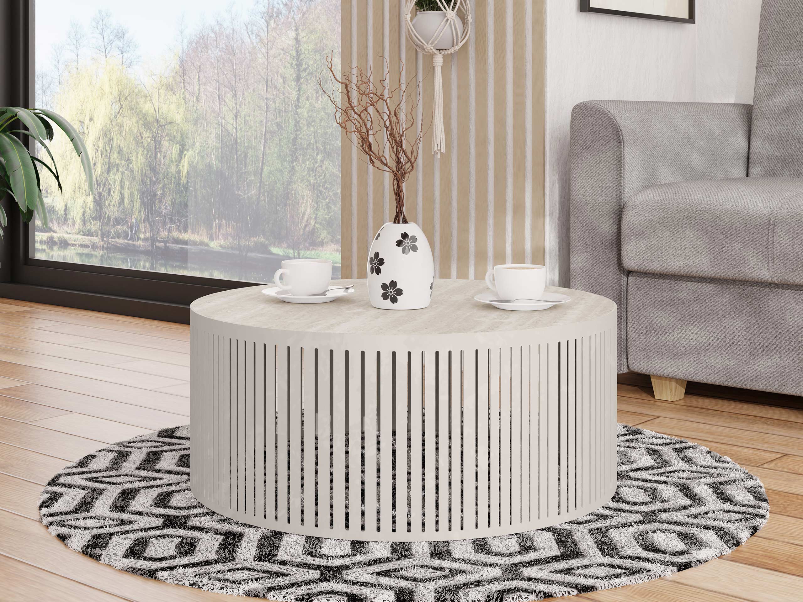Măsuță de cafea Prunis I (Travertin ușor + Cașmir)