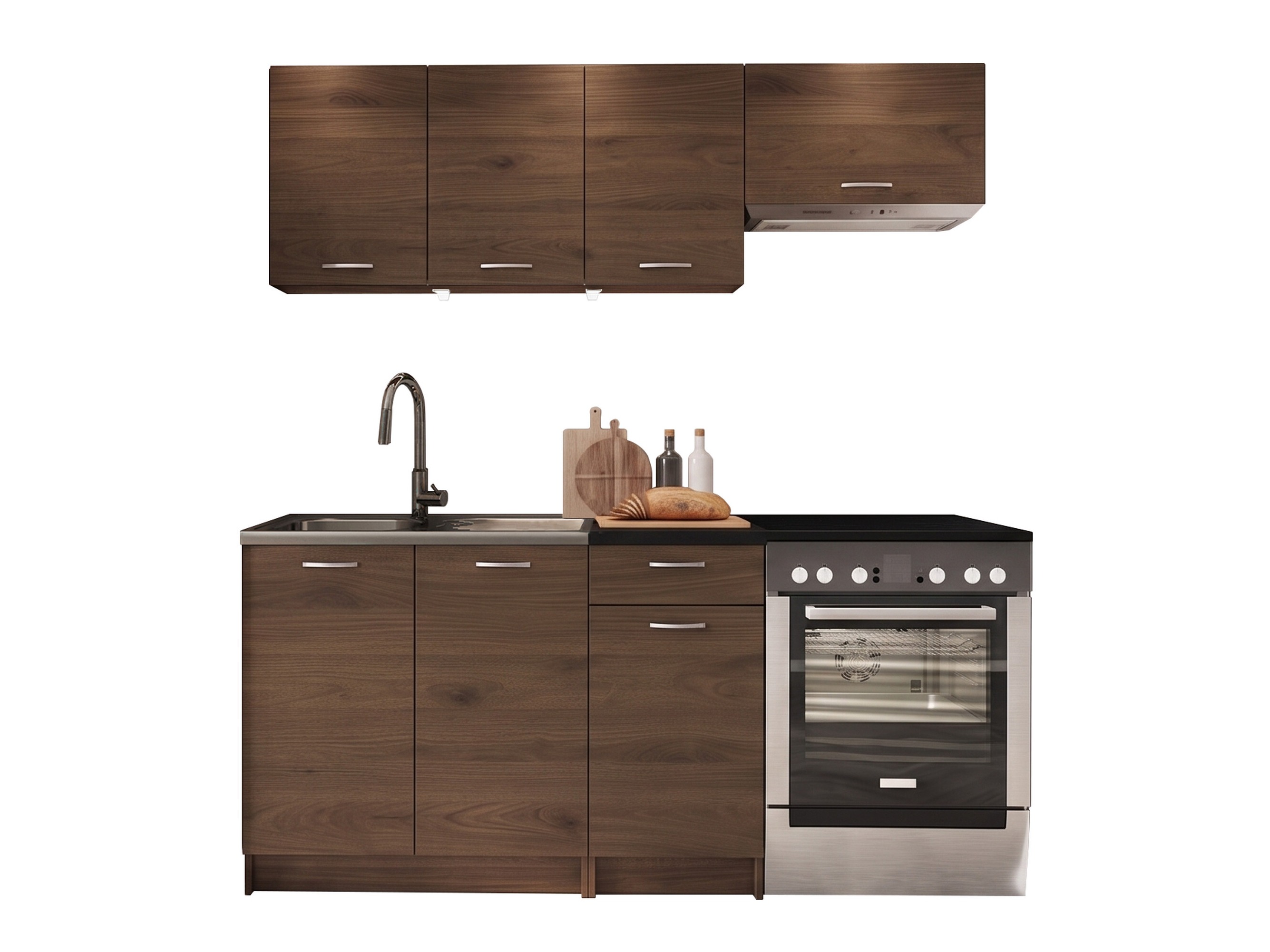 Set de bucătărie Ota (Nuc + Negru)