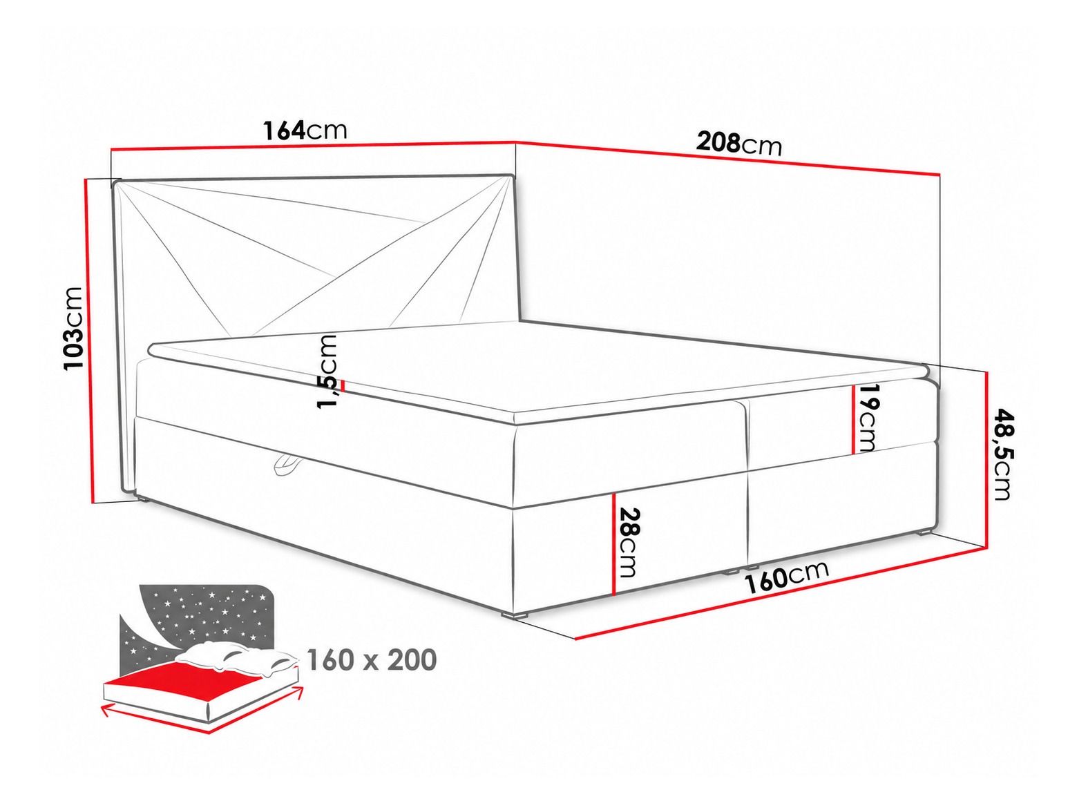 Pat boxspring Pons II (Kronos 09)