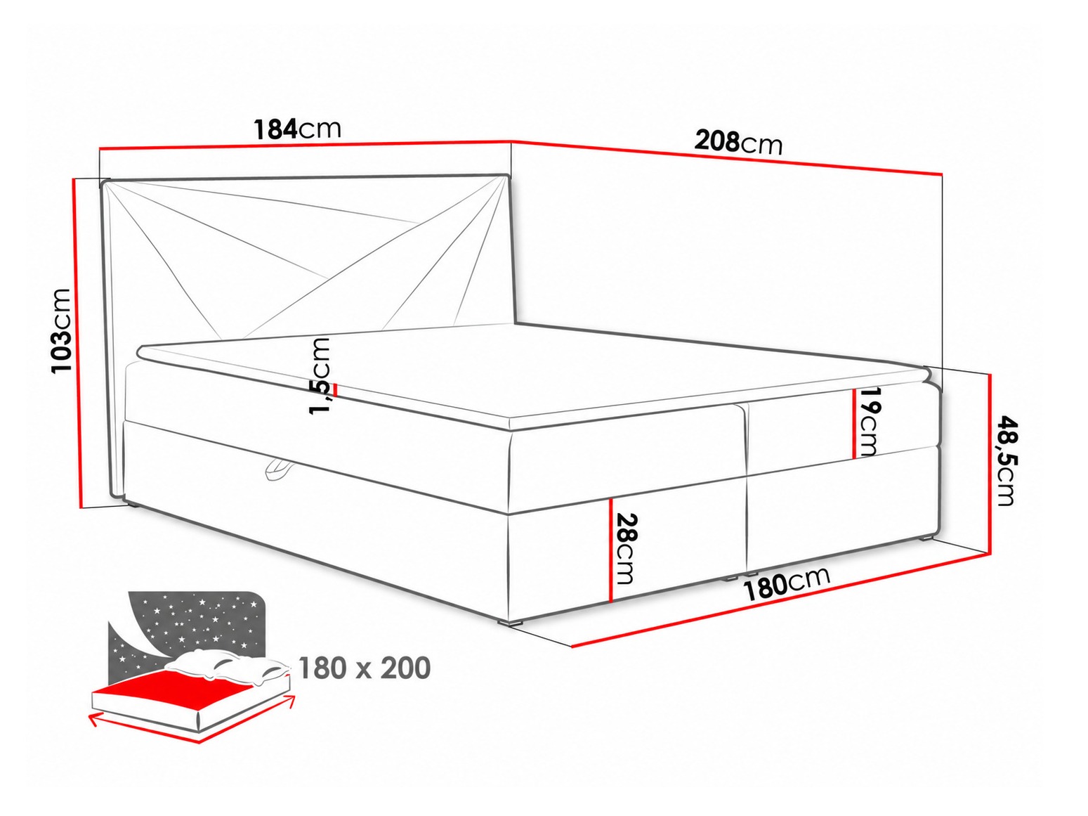 Pat boxspring Pons II (Kronos 09)