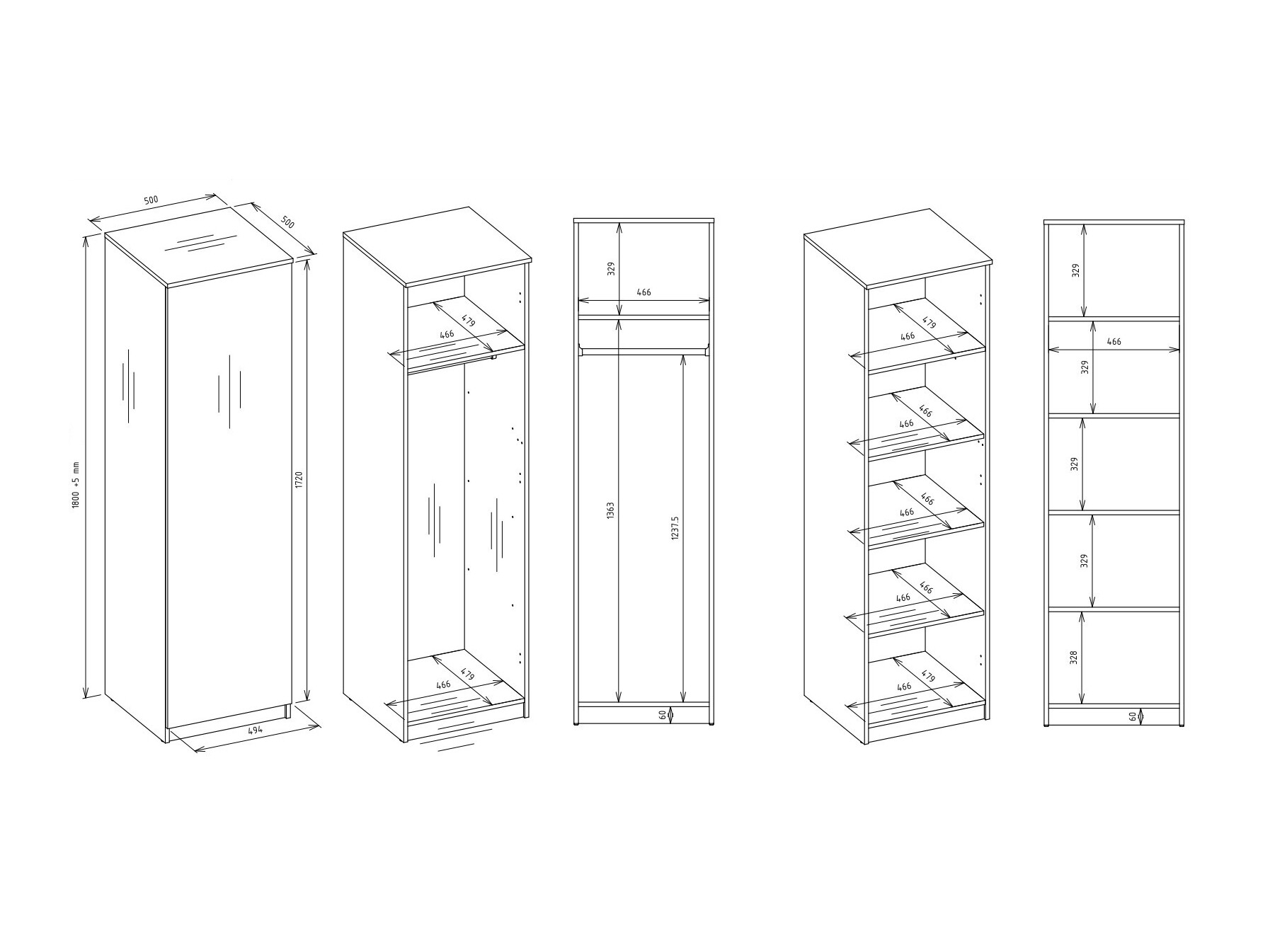 Dulap Elbvelu 118 (Stejar artizan)