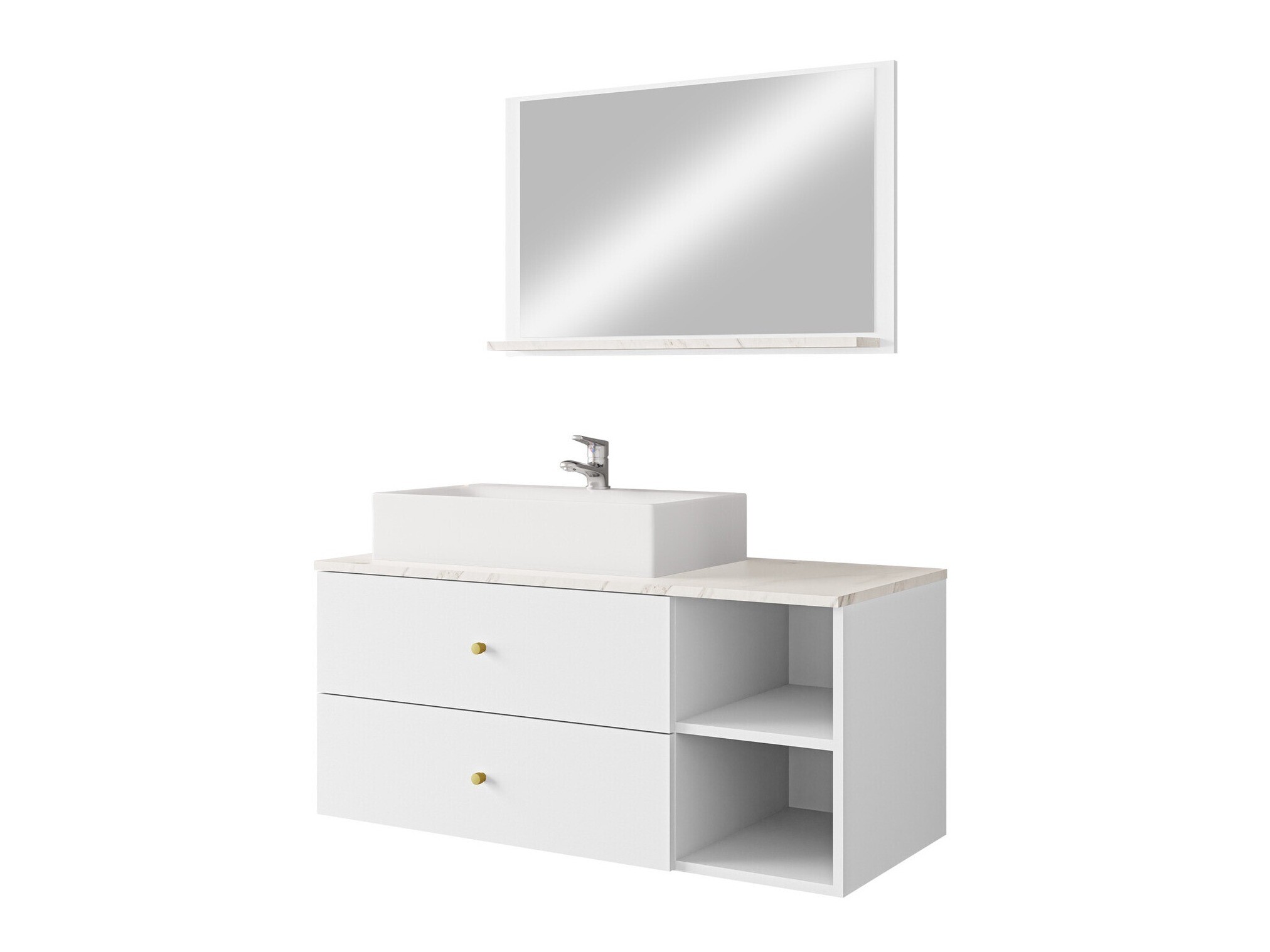 Set baie Salus I (Alb + Marmură albă)