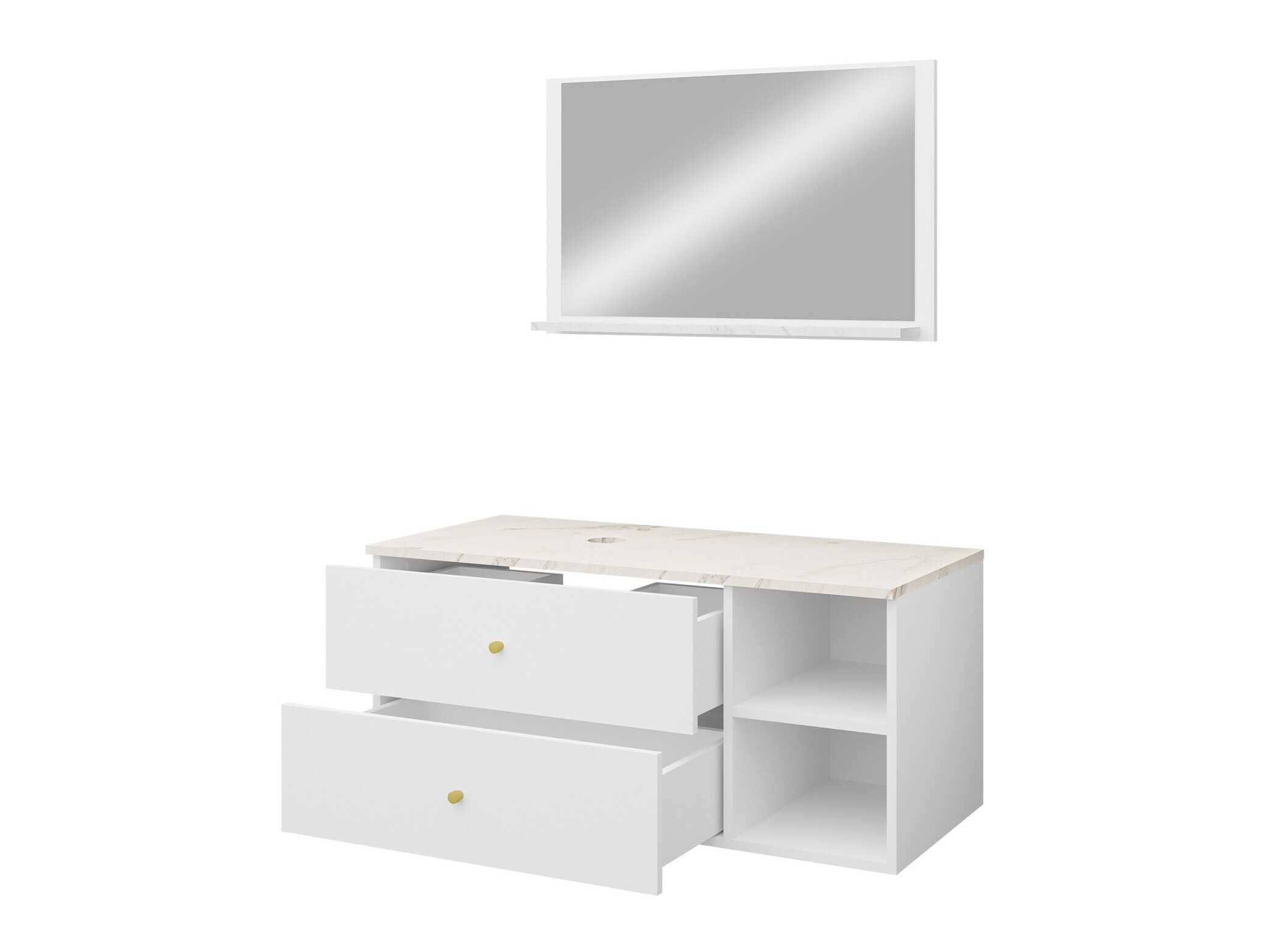 Set baie Salus I (Negru + Marmură neagră)