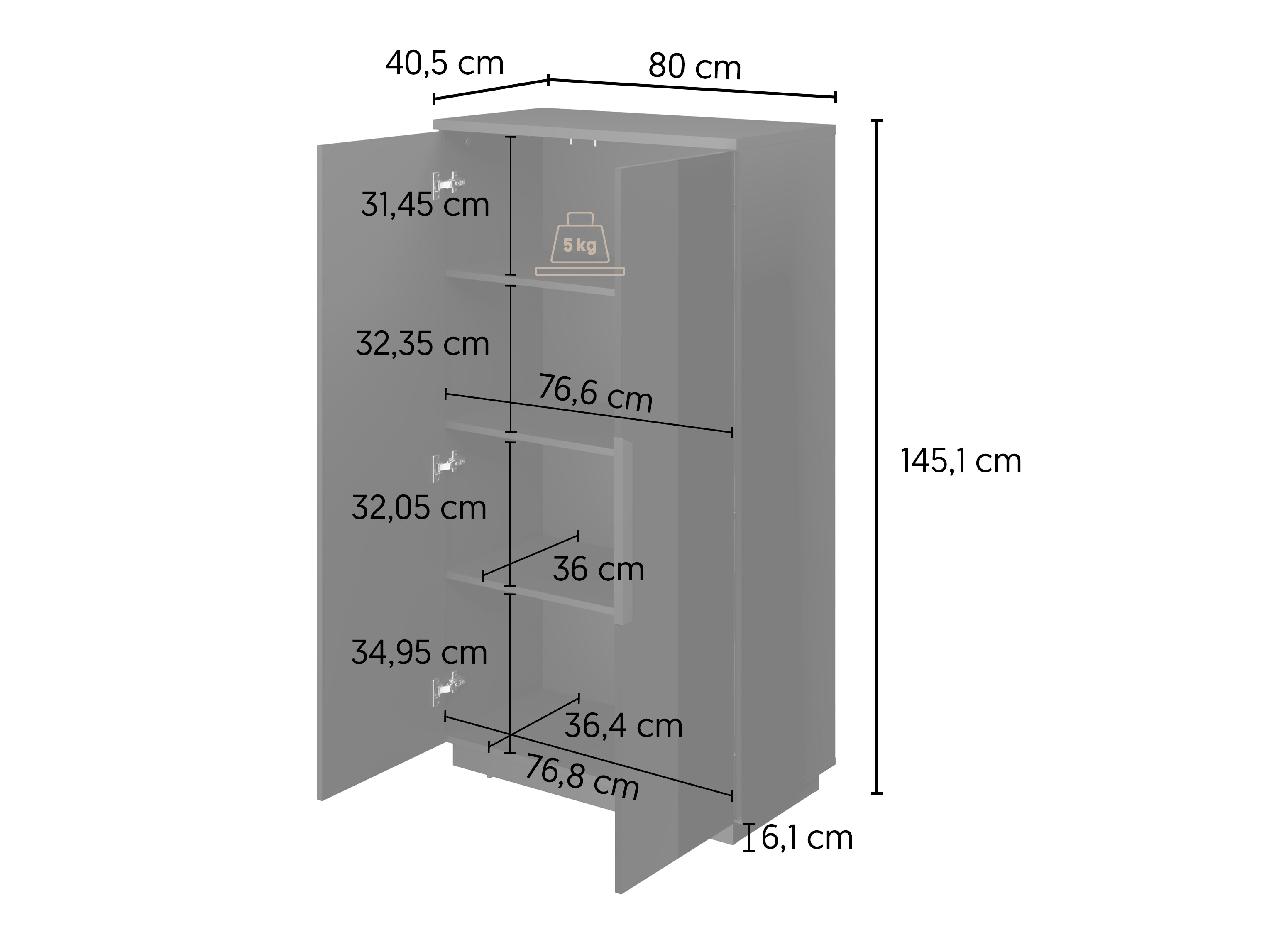 Raft Talevaro 104 (Negru + Negru lucios)