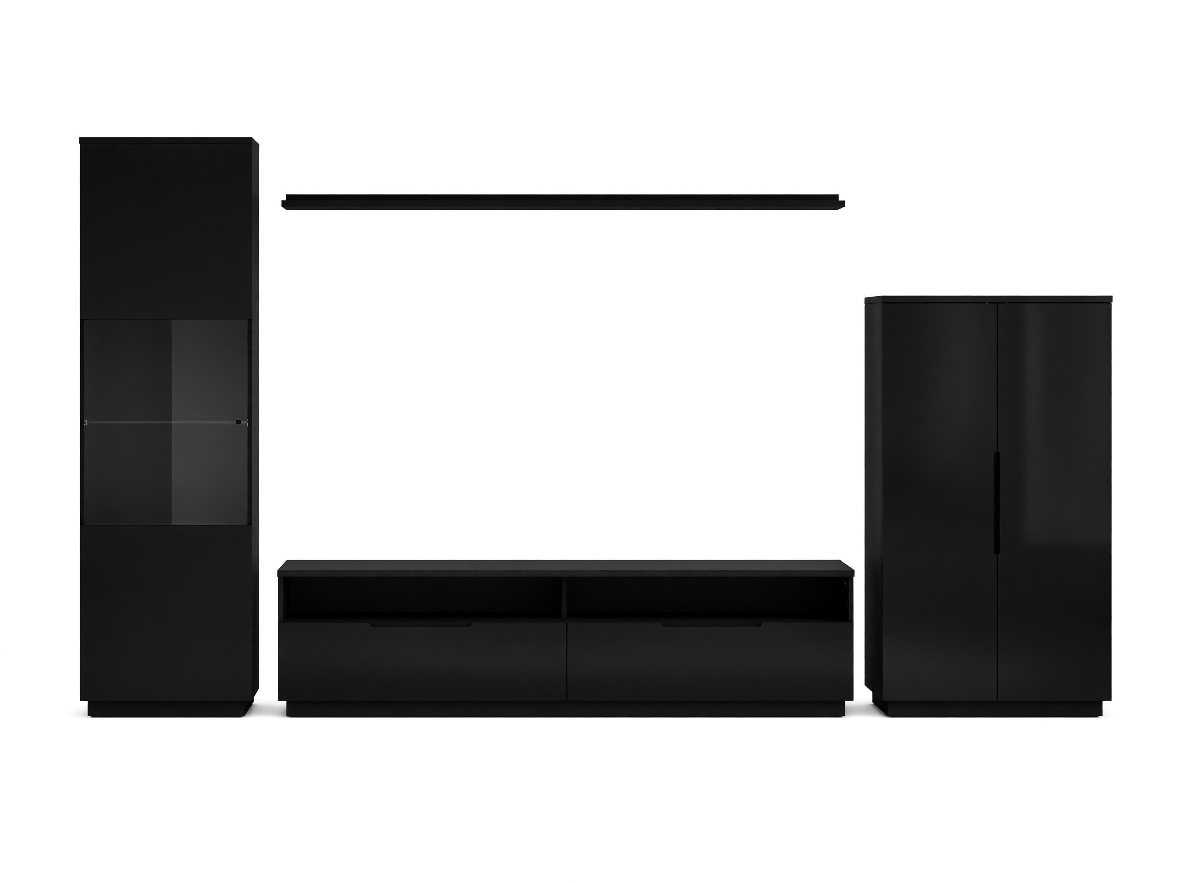Set de living Talevaro 106 (Negru + Negru lucios)