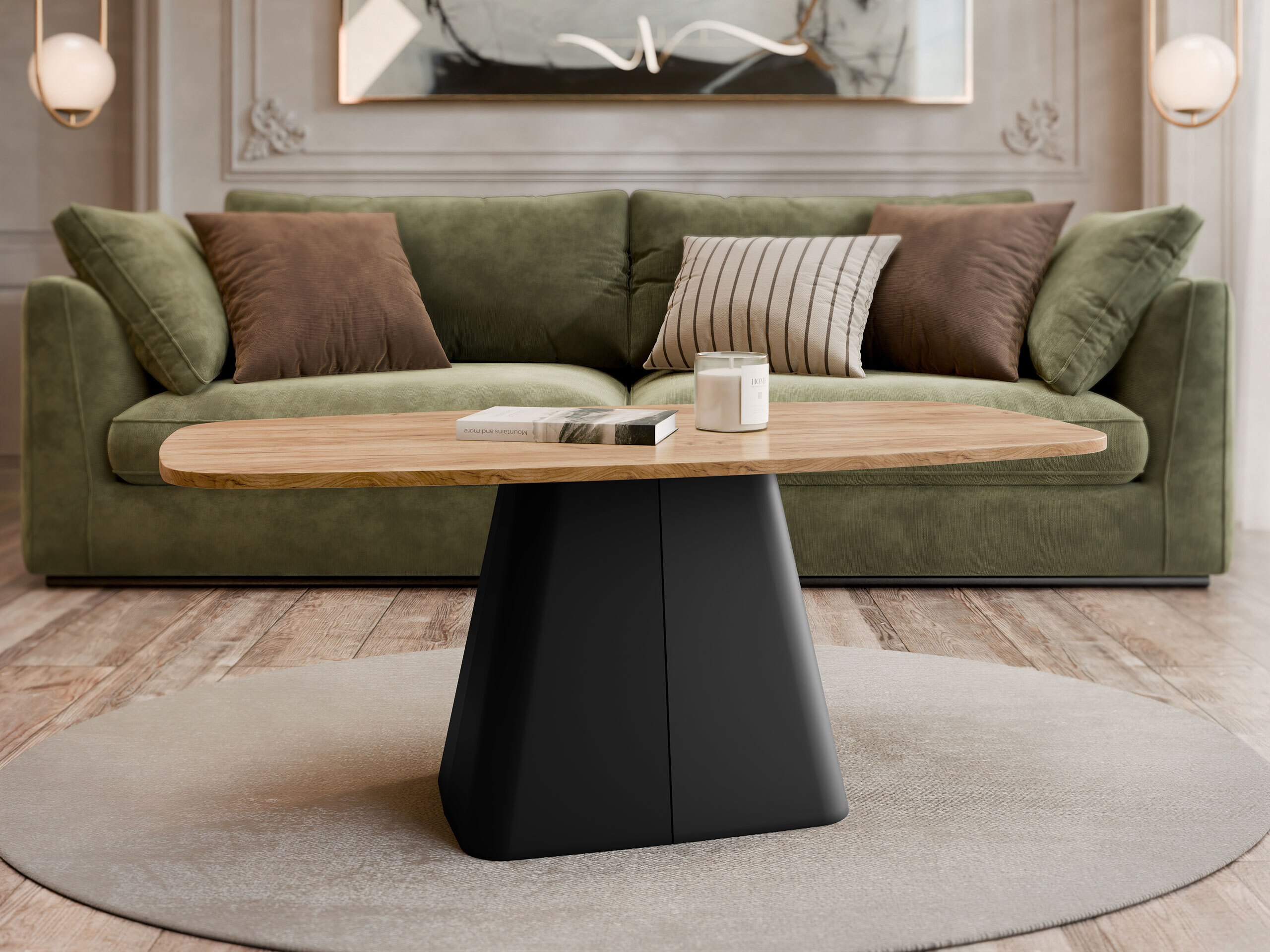 Măsuță de cafea Oswego 158 (Stejar Craft auriu)