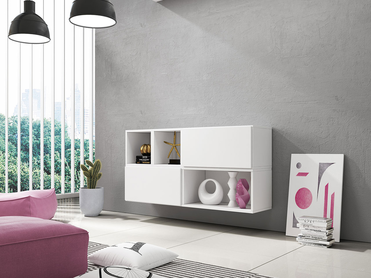 Comode TV de living Corbele 120 (Alb)